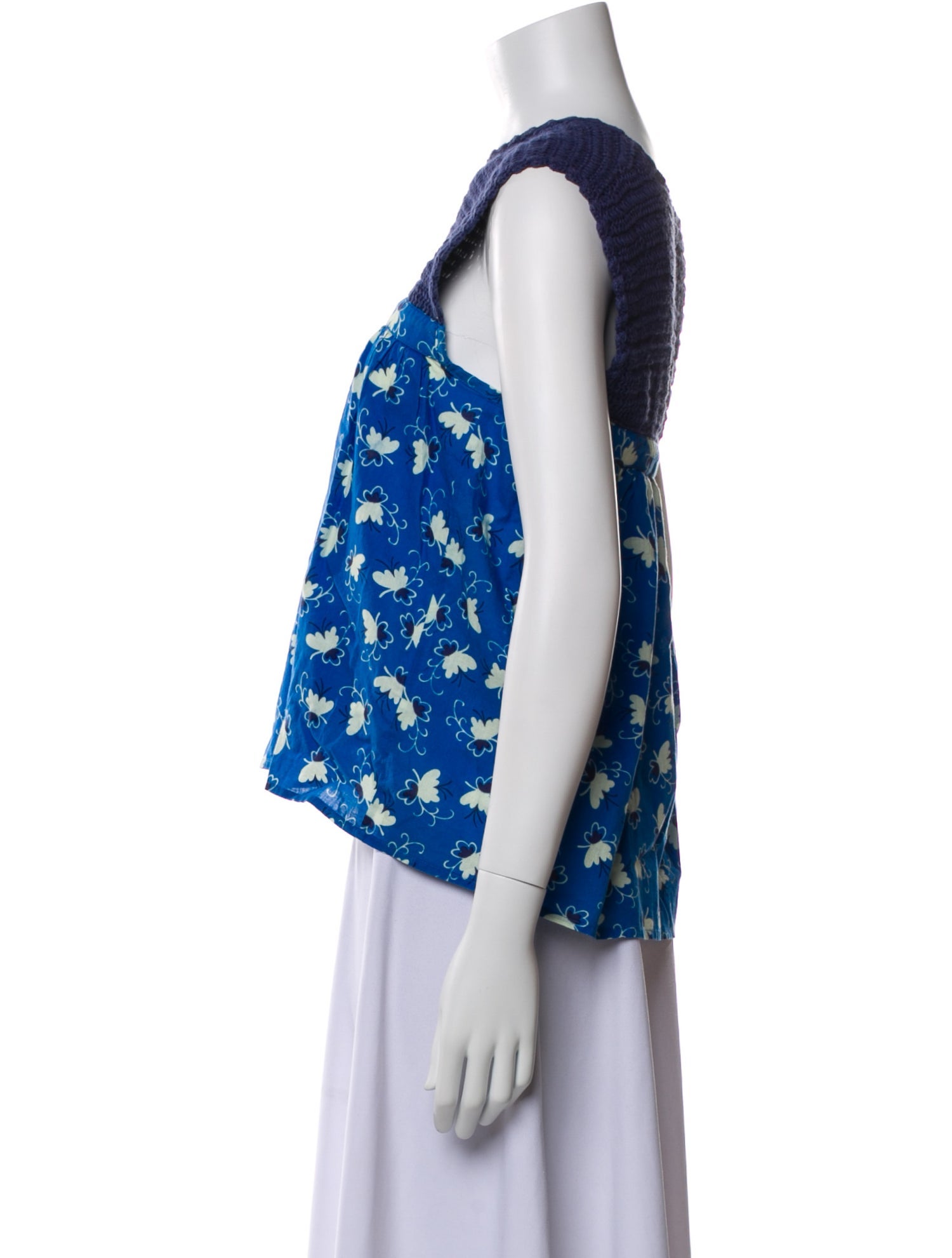 Warm Printed Bateau Neckline Top