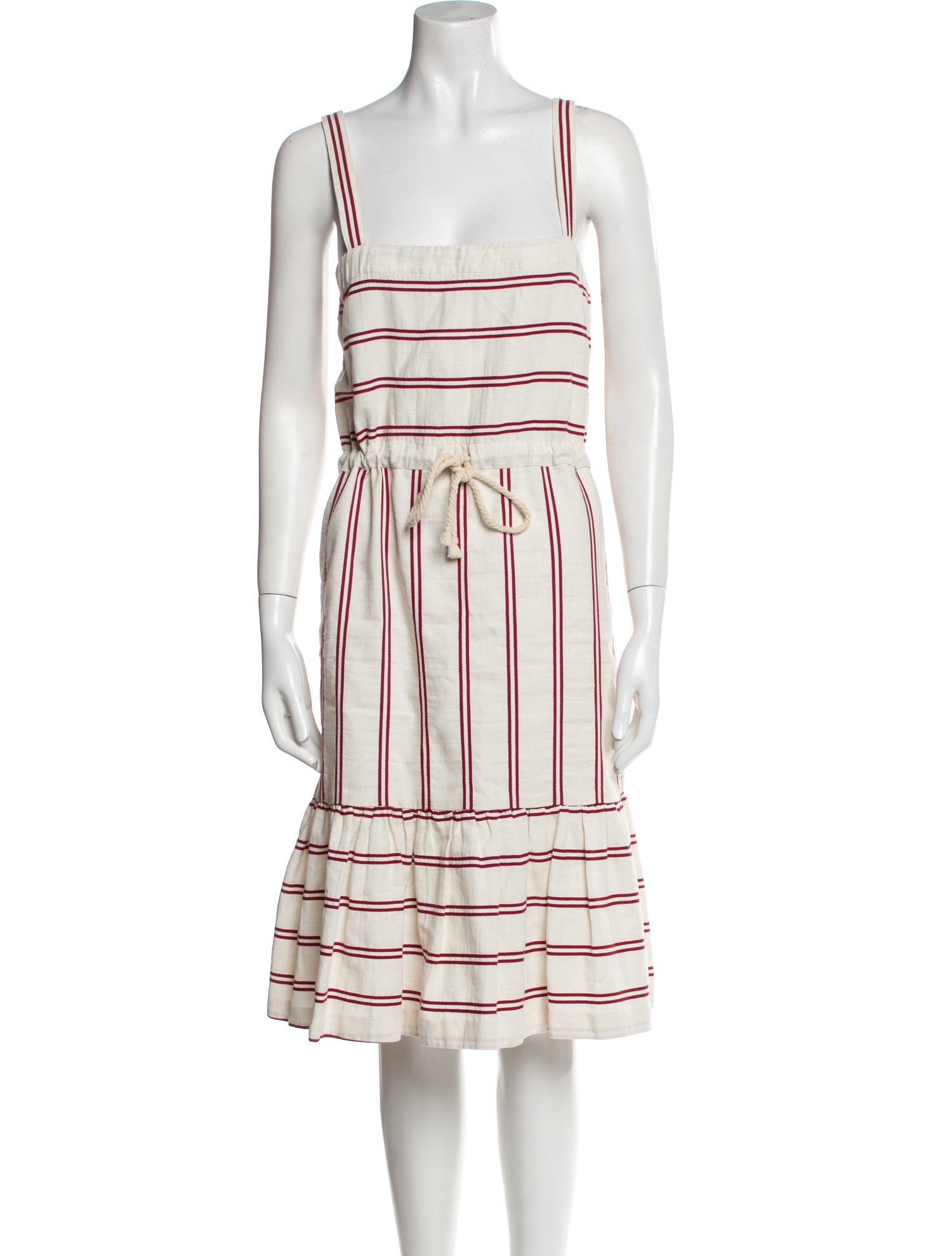 Warm Striped Midi Length Dress