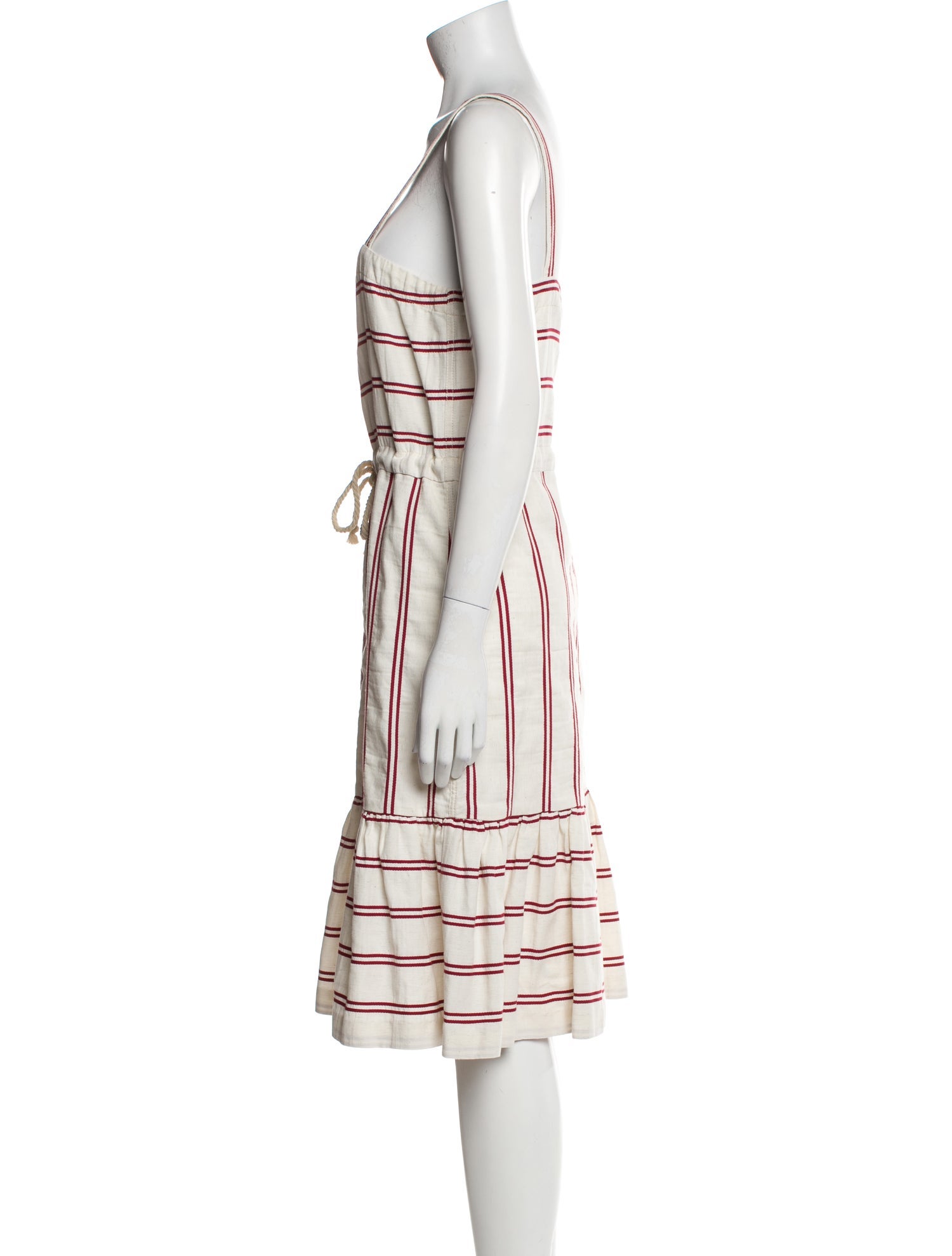 Warm Striped Midi Length Dress