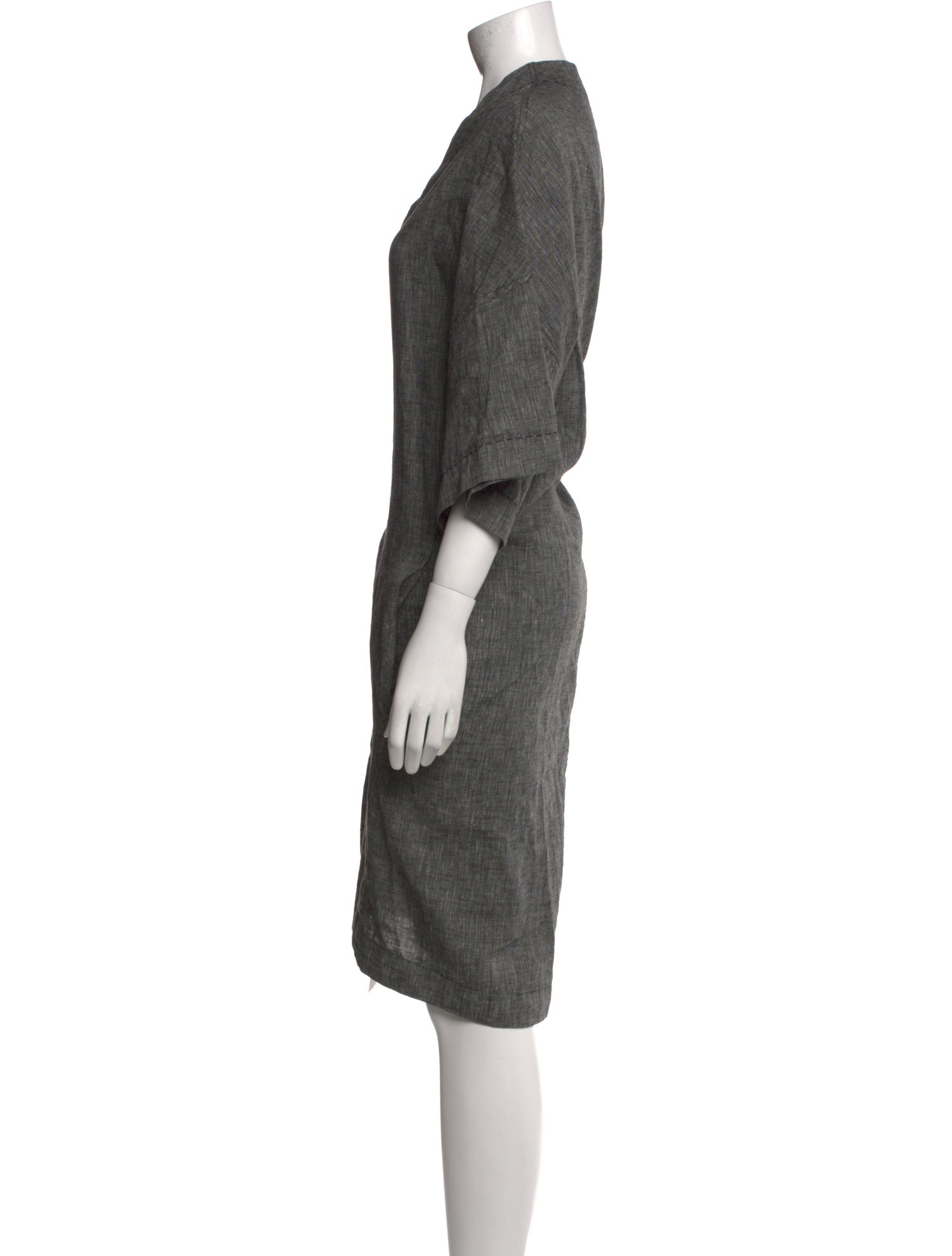 Warm Linen Midi Length Dress