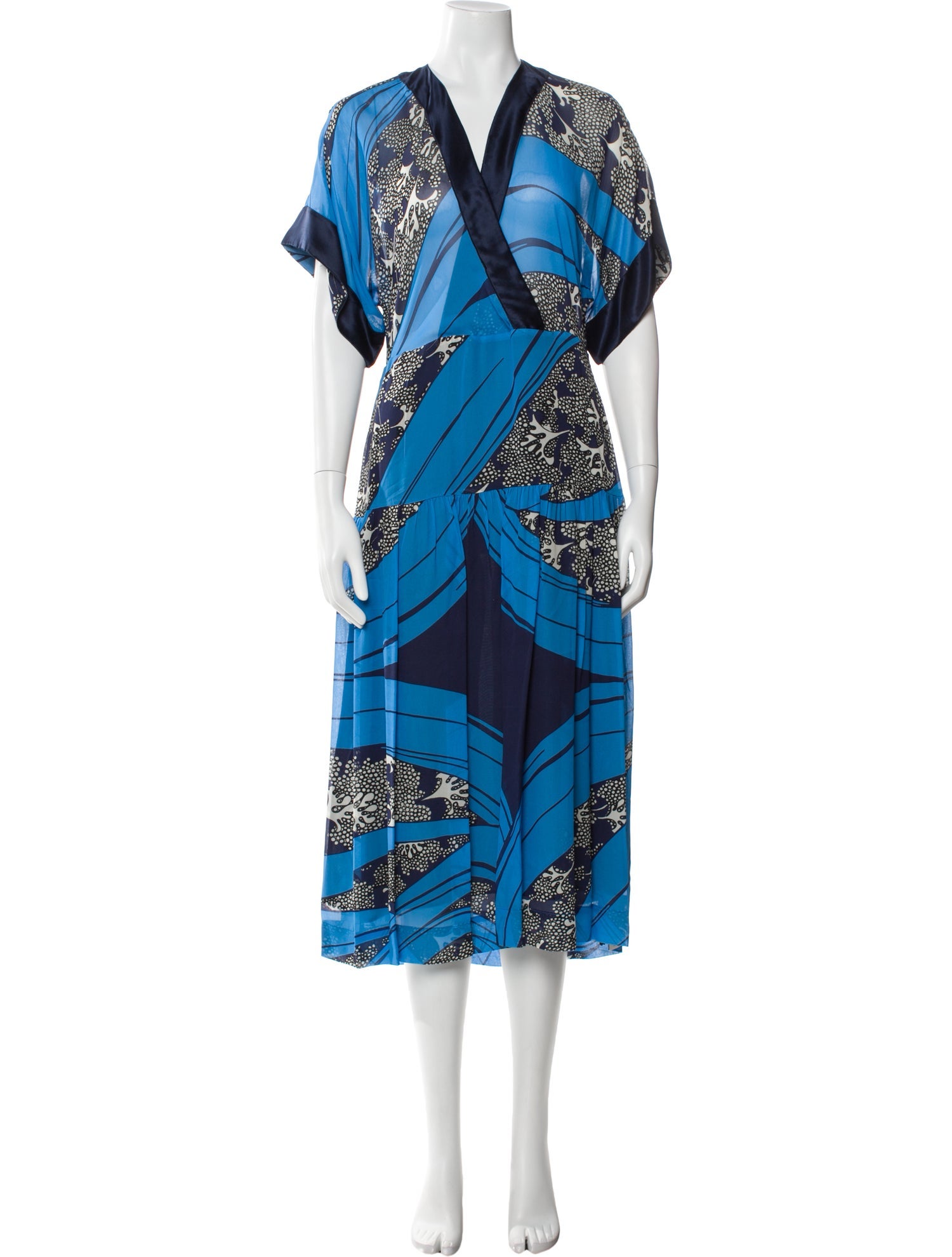 Warm Printed Midi Length Dress