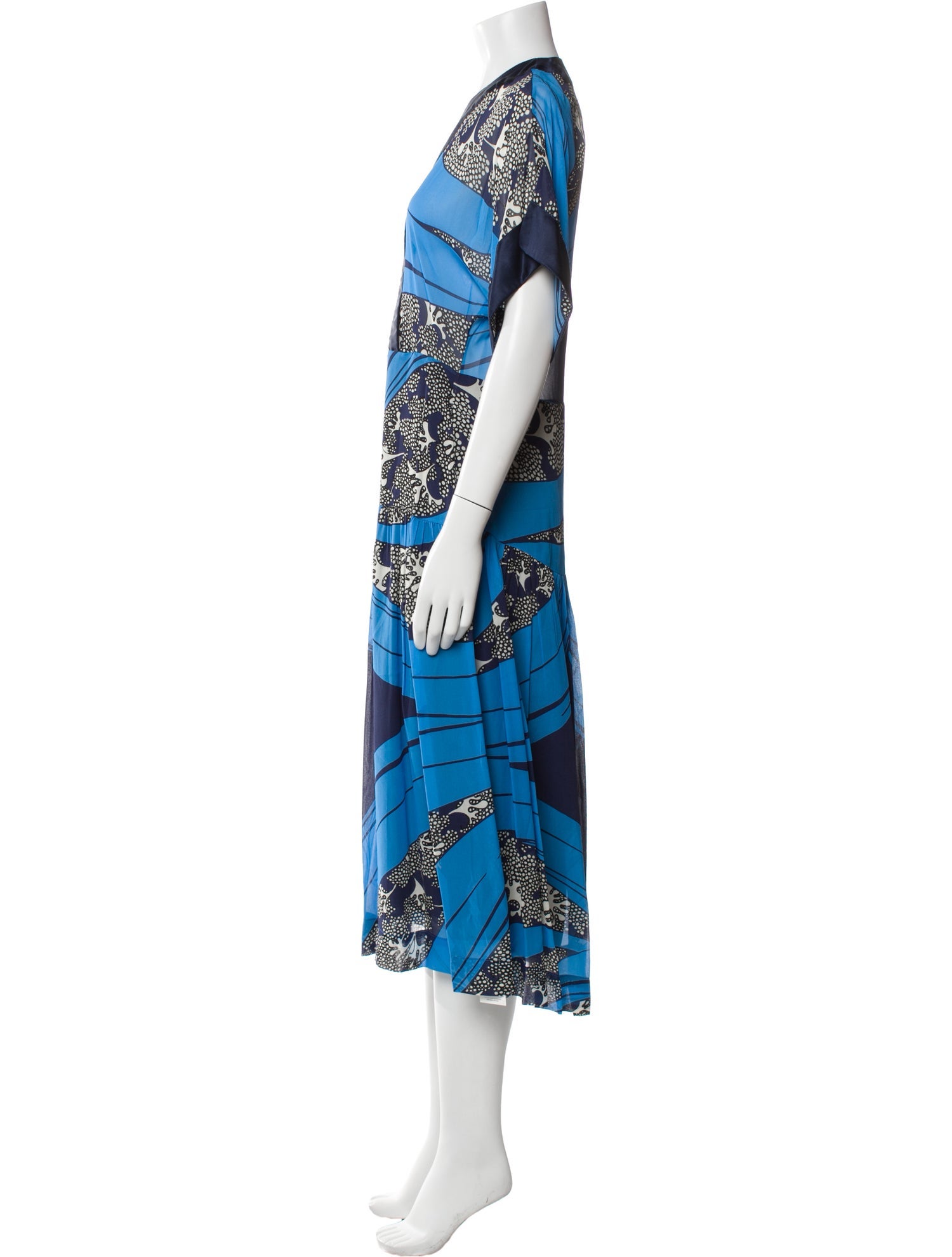 Warm Printed Midi Length Dress