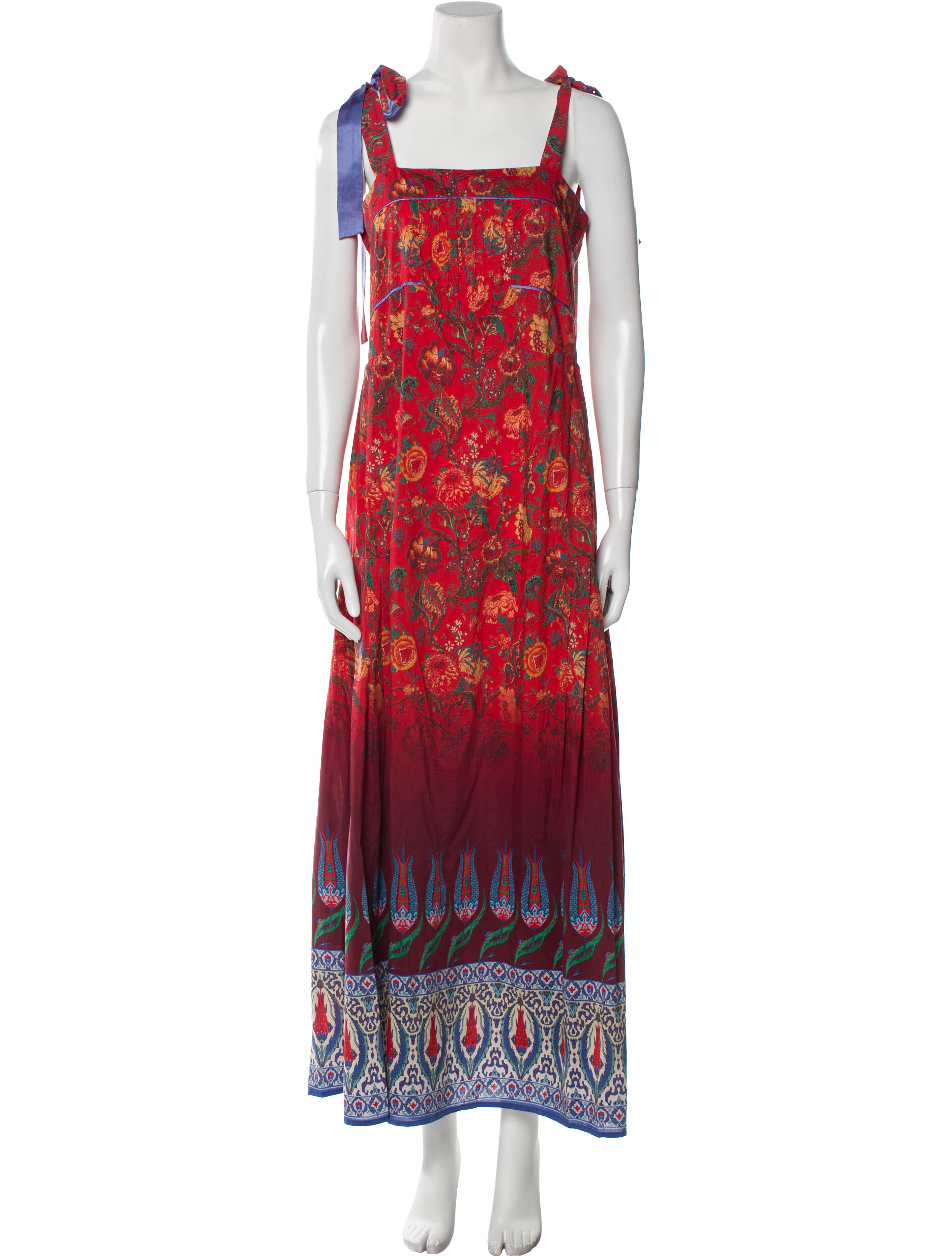 Warm Floral Print Long Dress