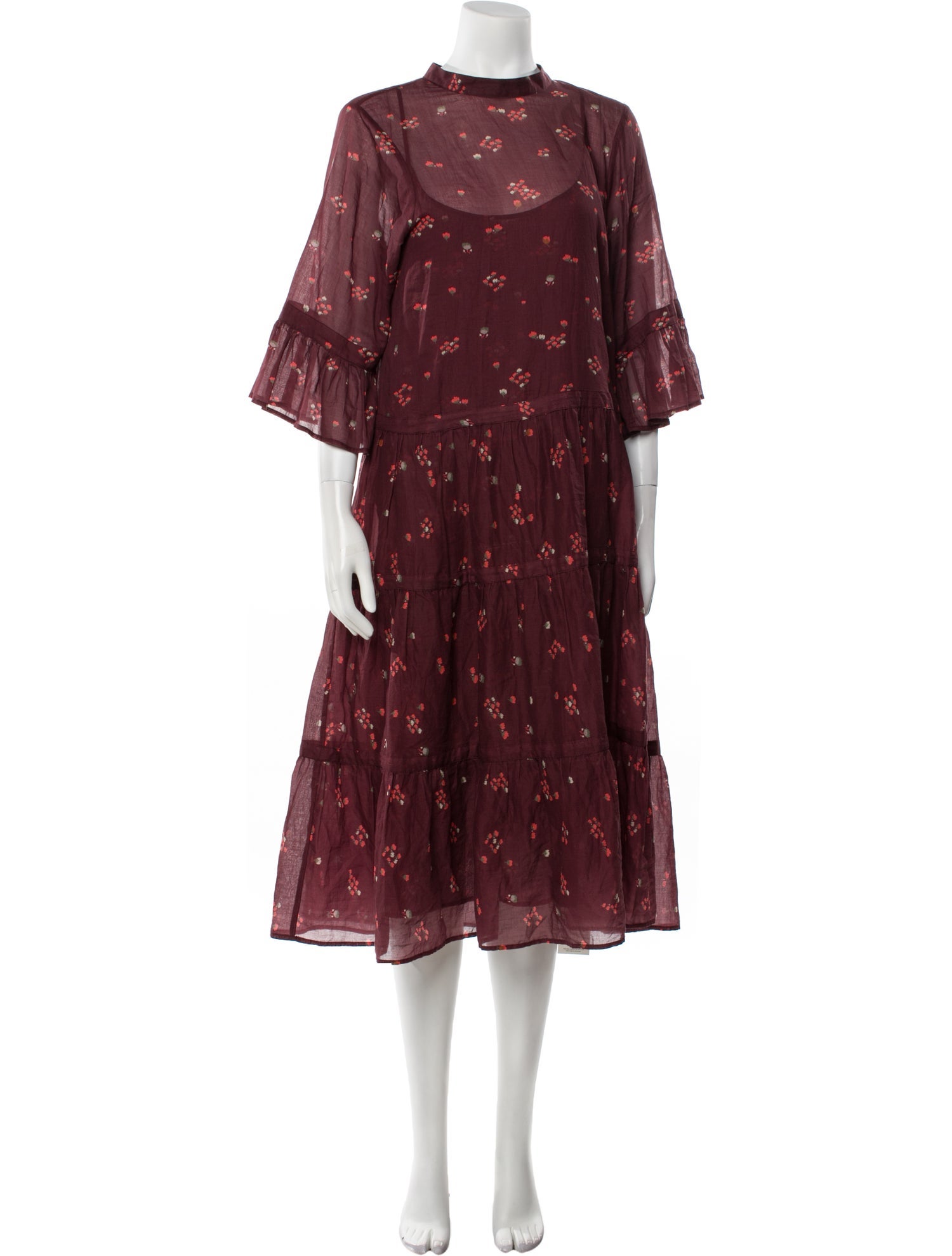 Warm Floral Print Long Dress