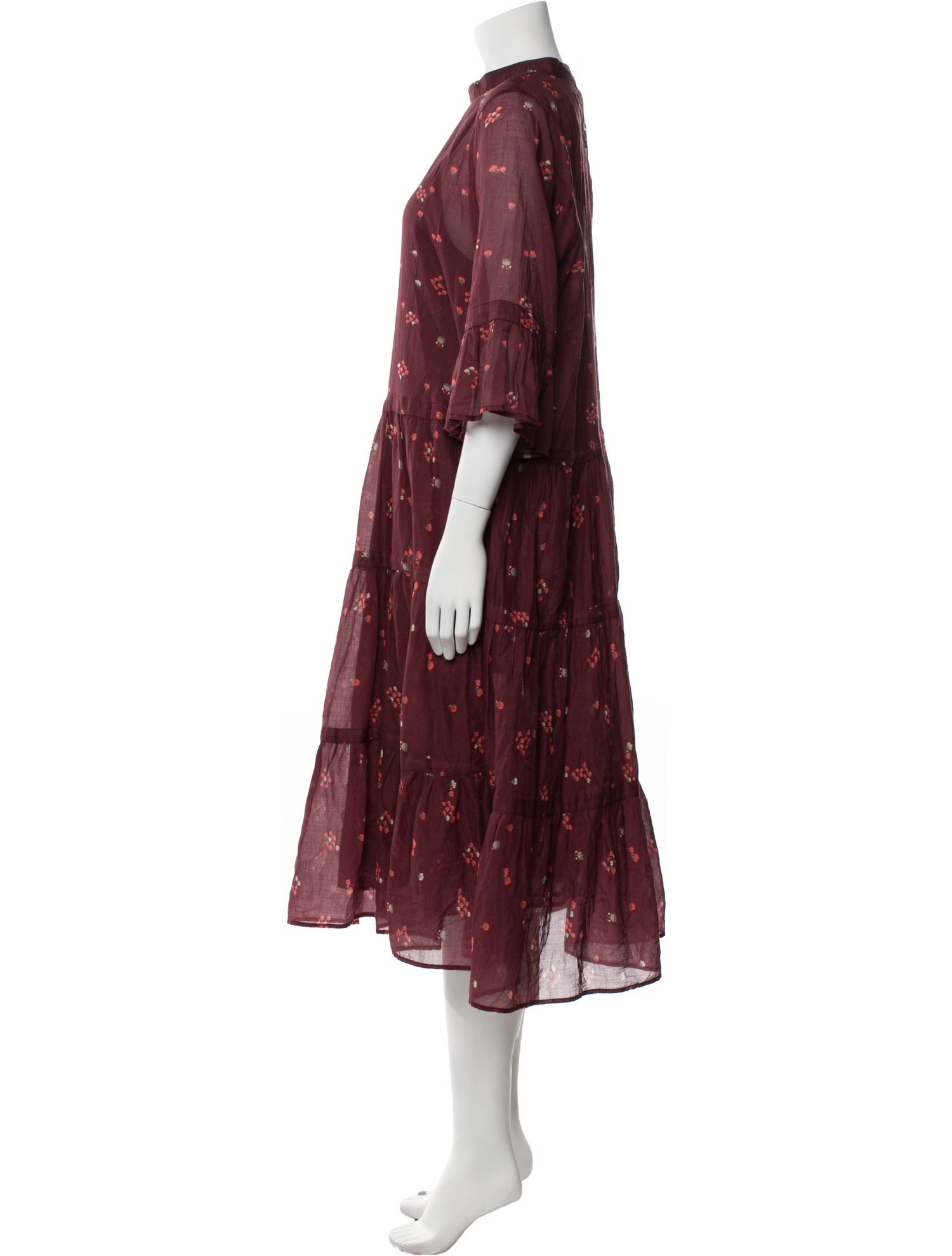 Warm Floral Print Long Dress