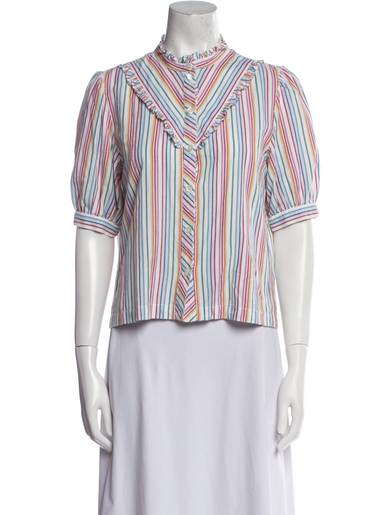 Warm Striped Mock Neck Crop Top