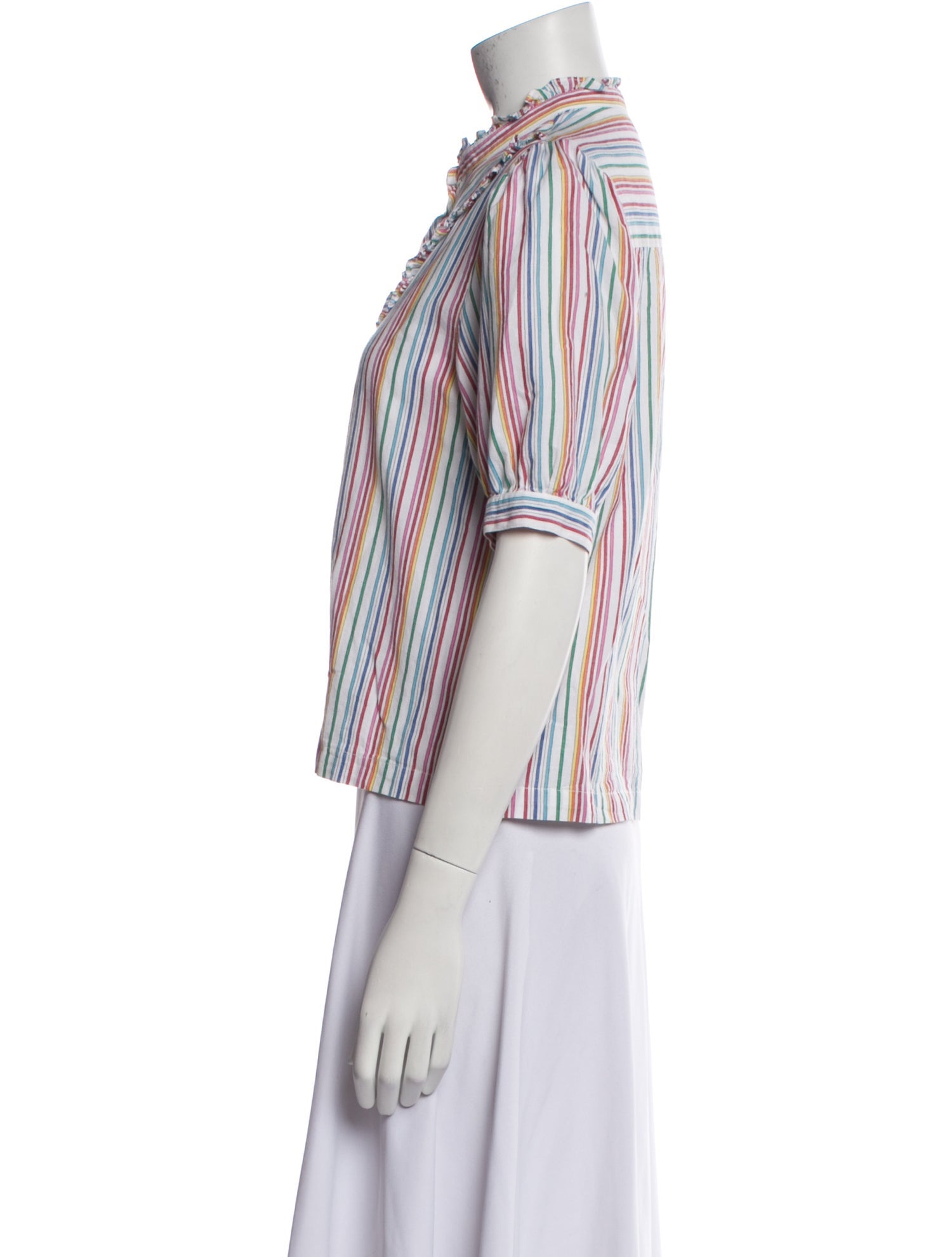 Warm Striped Mock Neck Crop Top