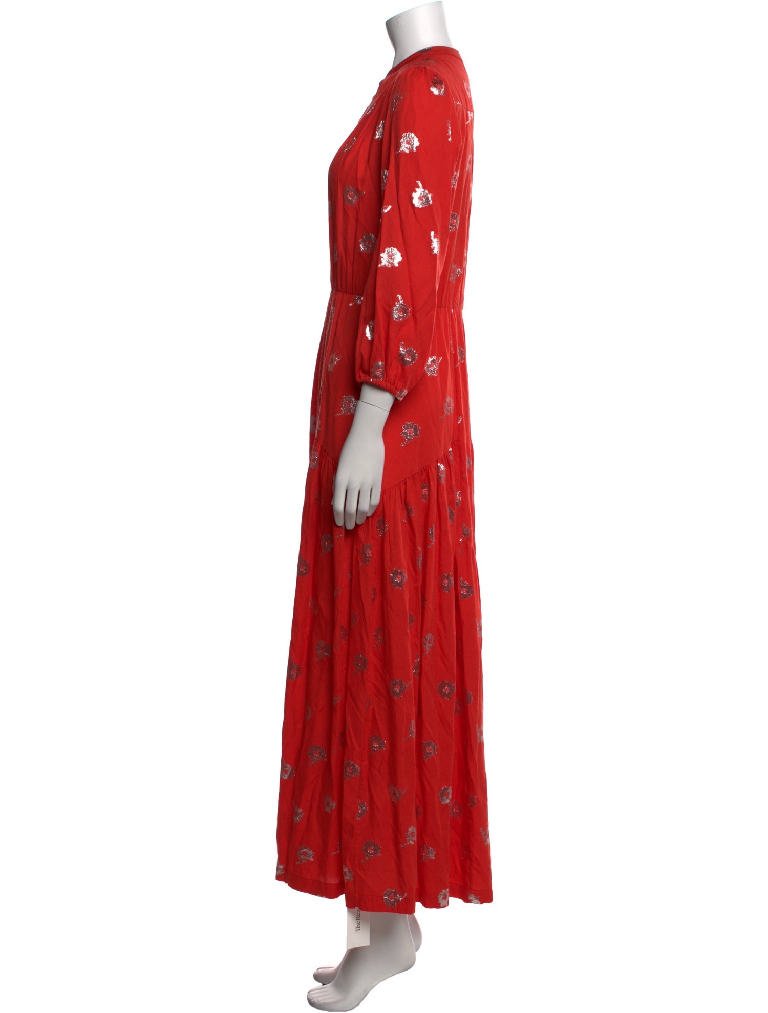 Warm Floral Print Long Dress