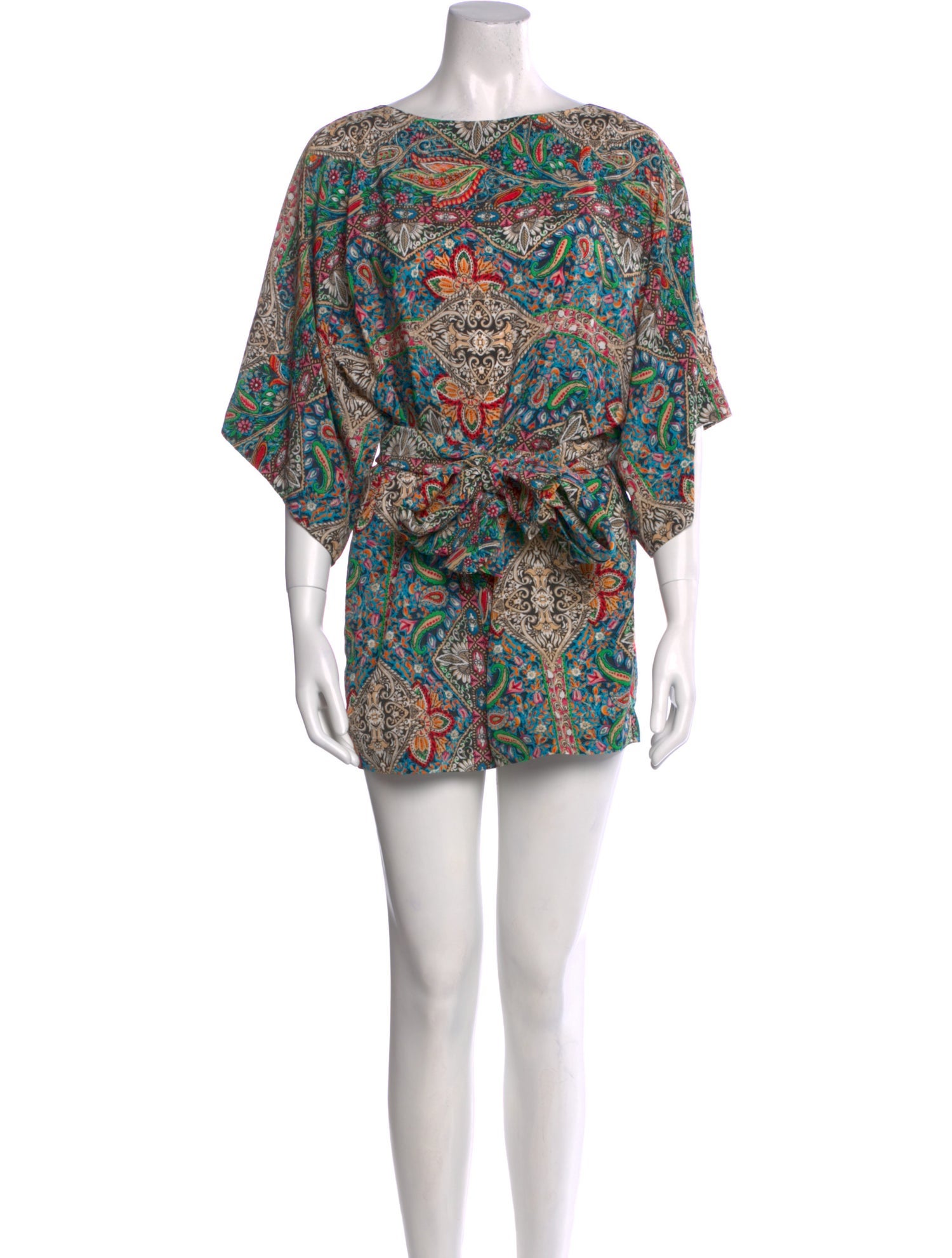 Warm Silk Paisley Print Romper