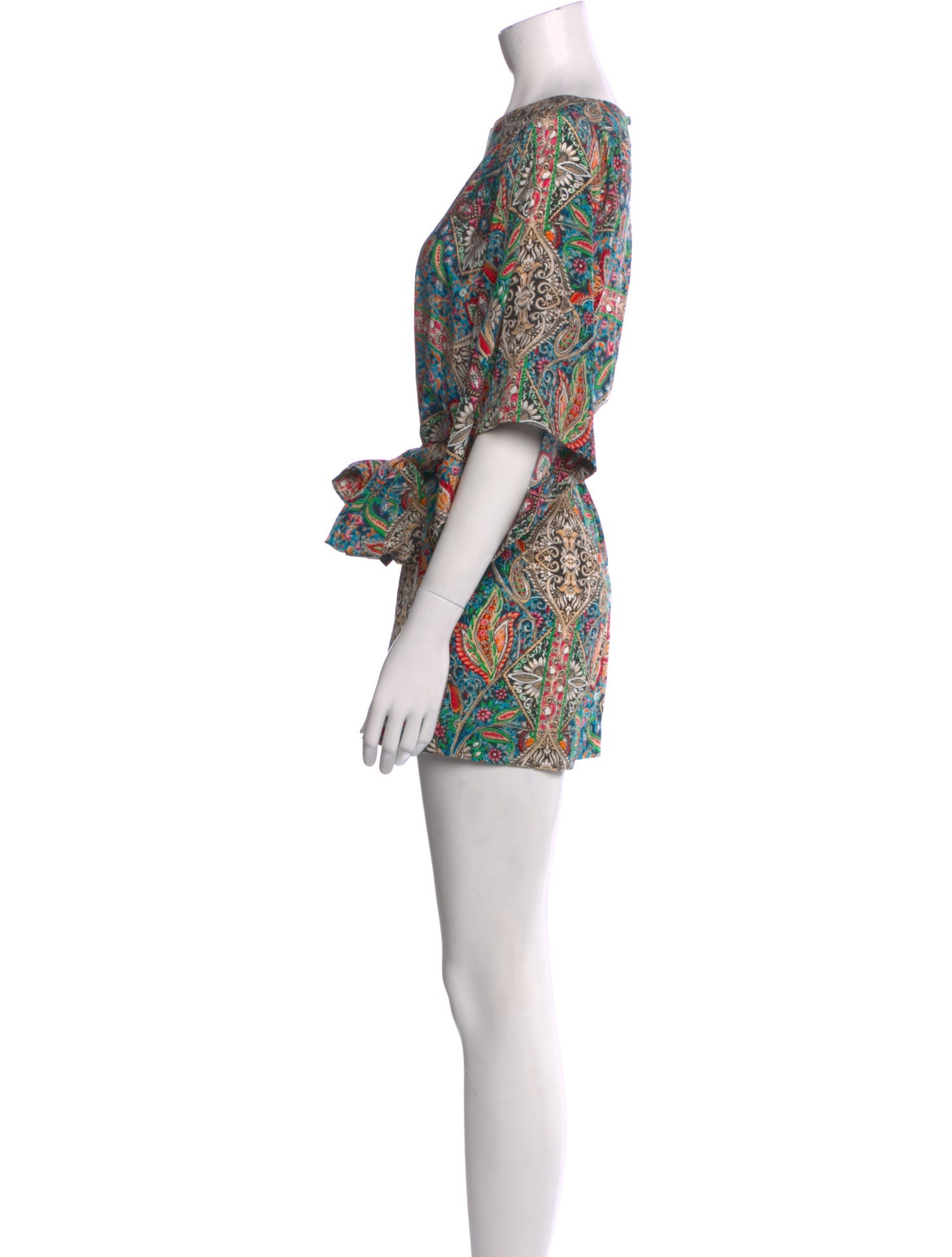 Warm Silk Paisley Print Romper