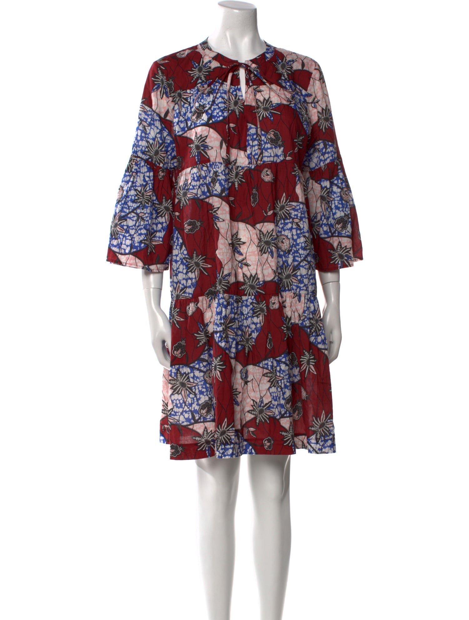 Warm Floral Print Mini Dress