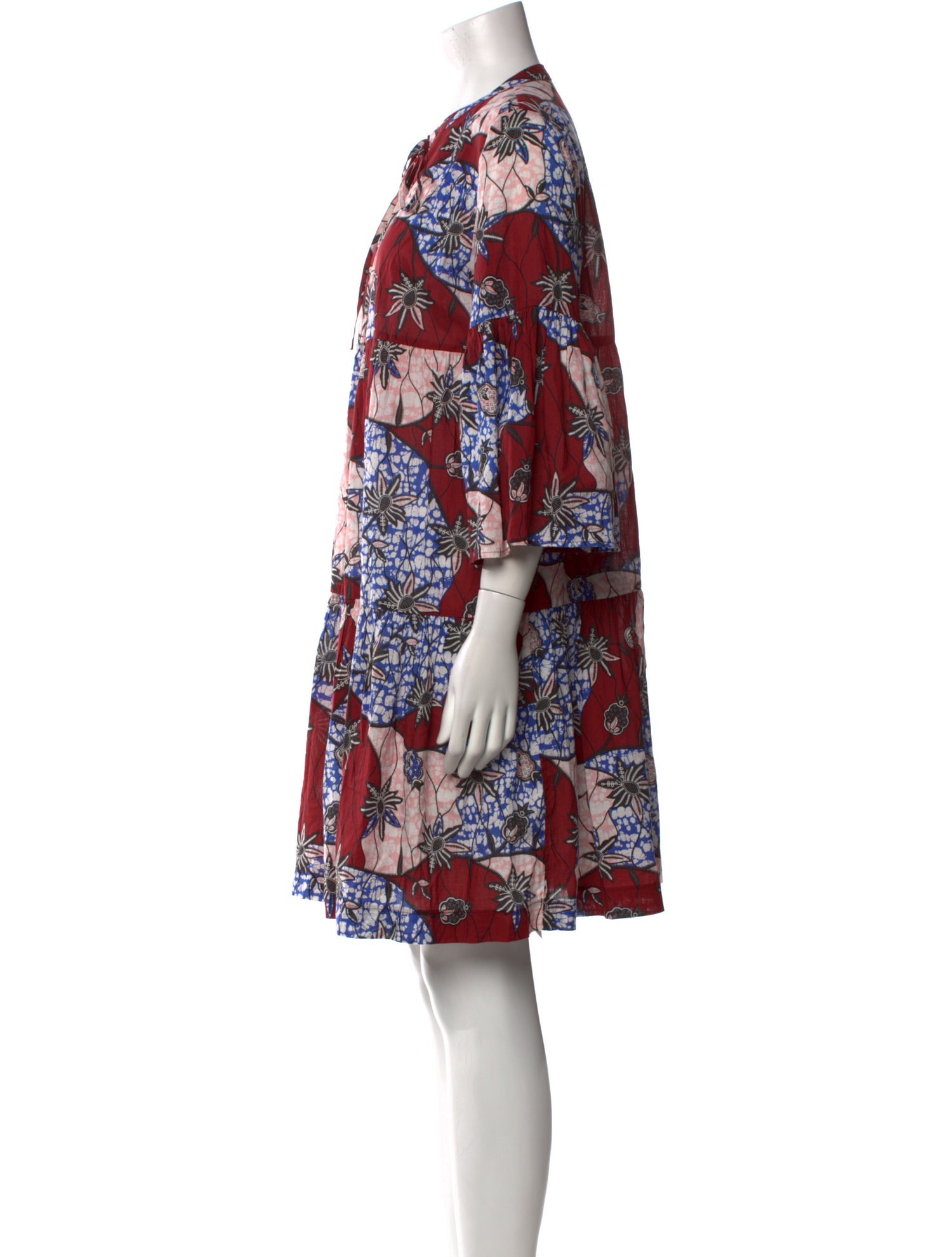 Warm Floral Print Mini Dress