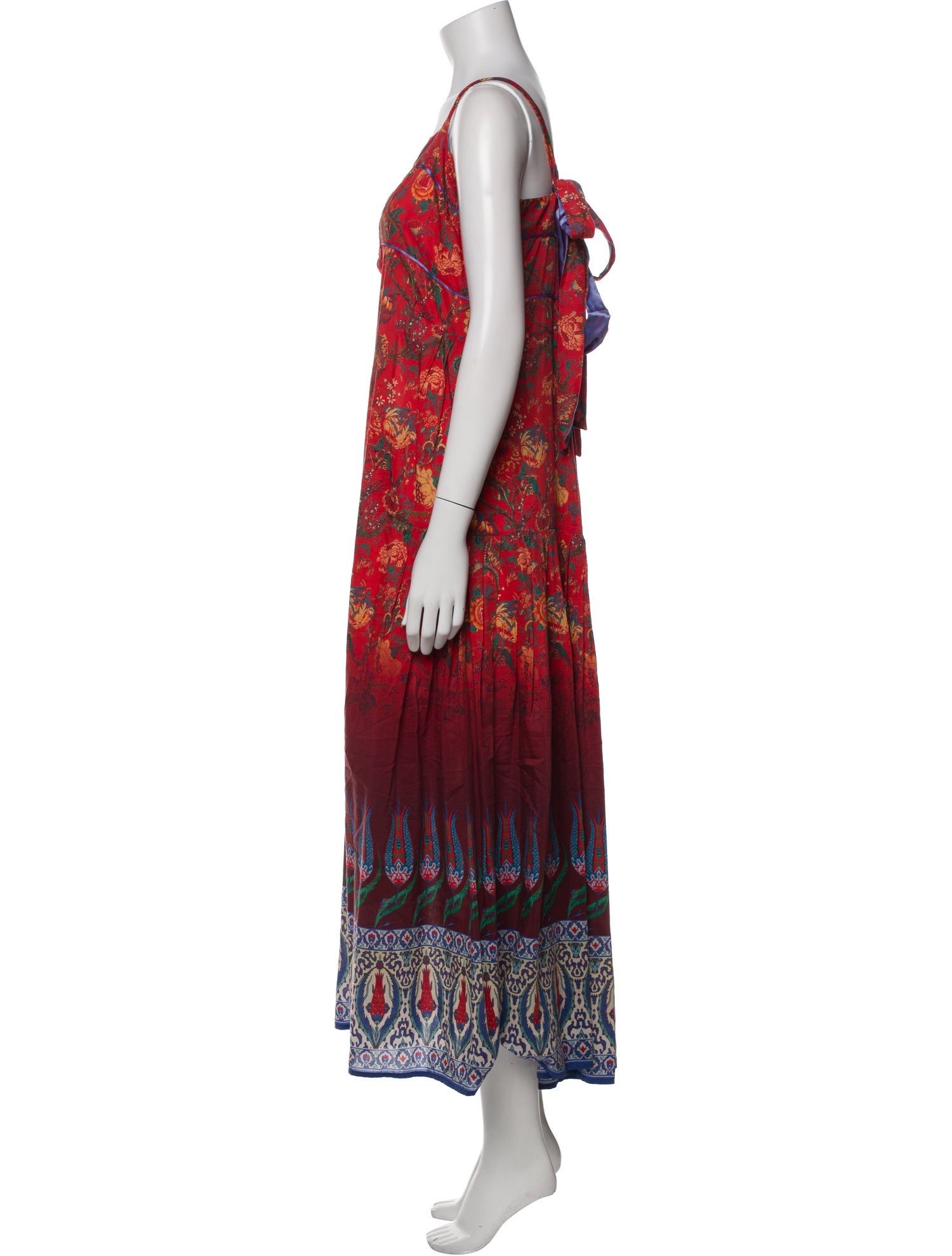 Warm Floral Print Long Dress