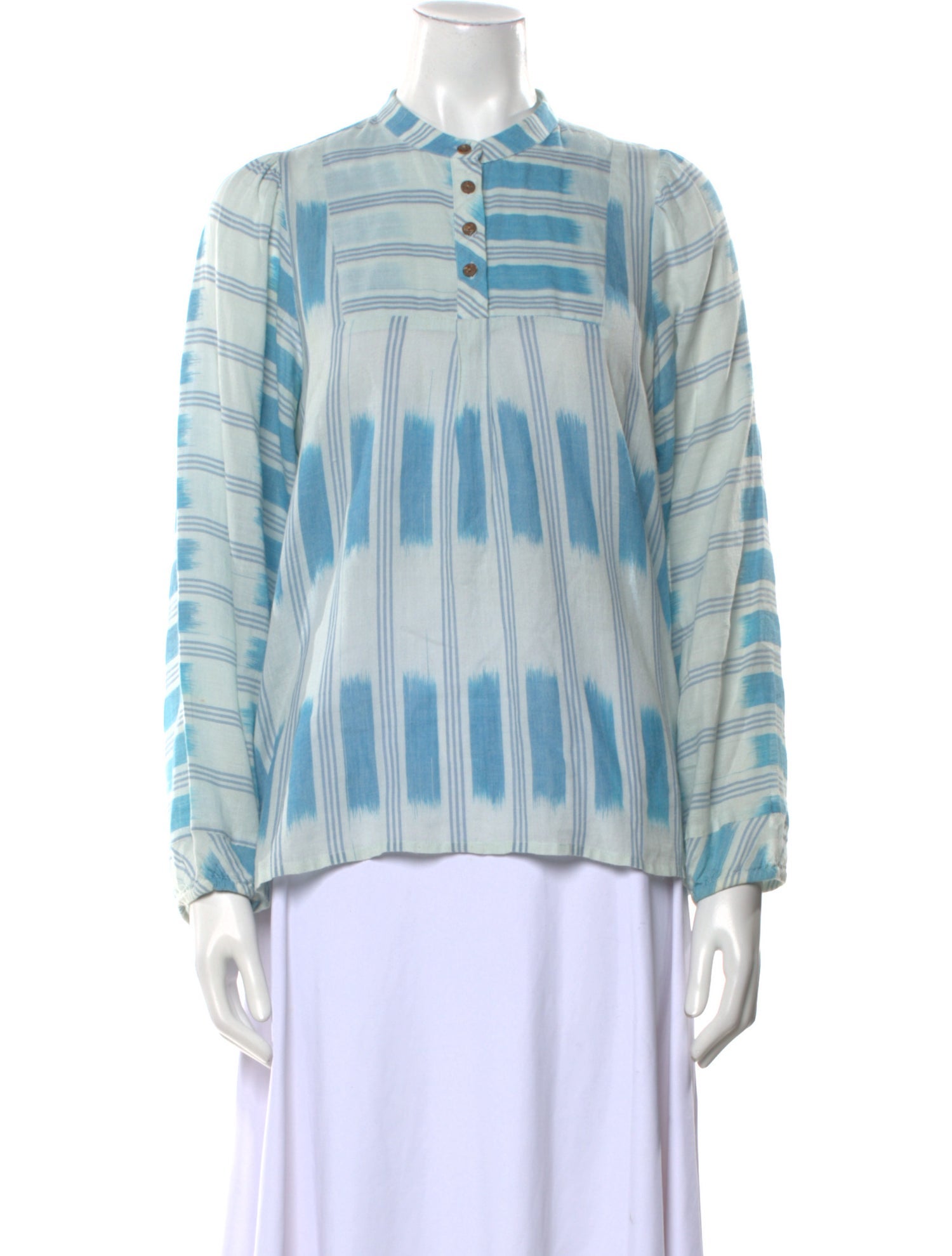 Warm Striped Crew Neck Blouse