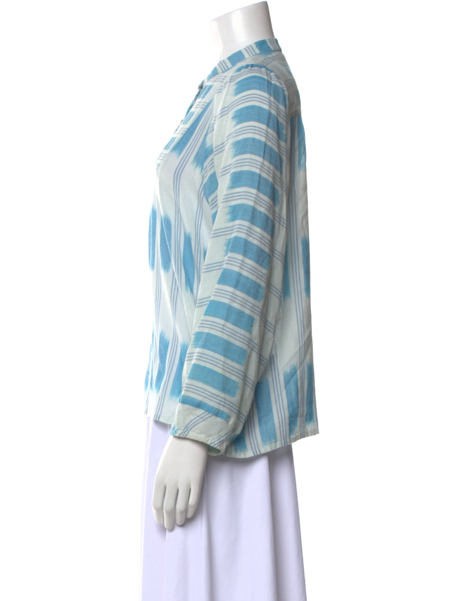 Warm Striped Crew Neck Blouse