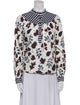 Warm Printed Mock Neck Button-Up Top