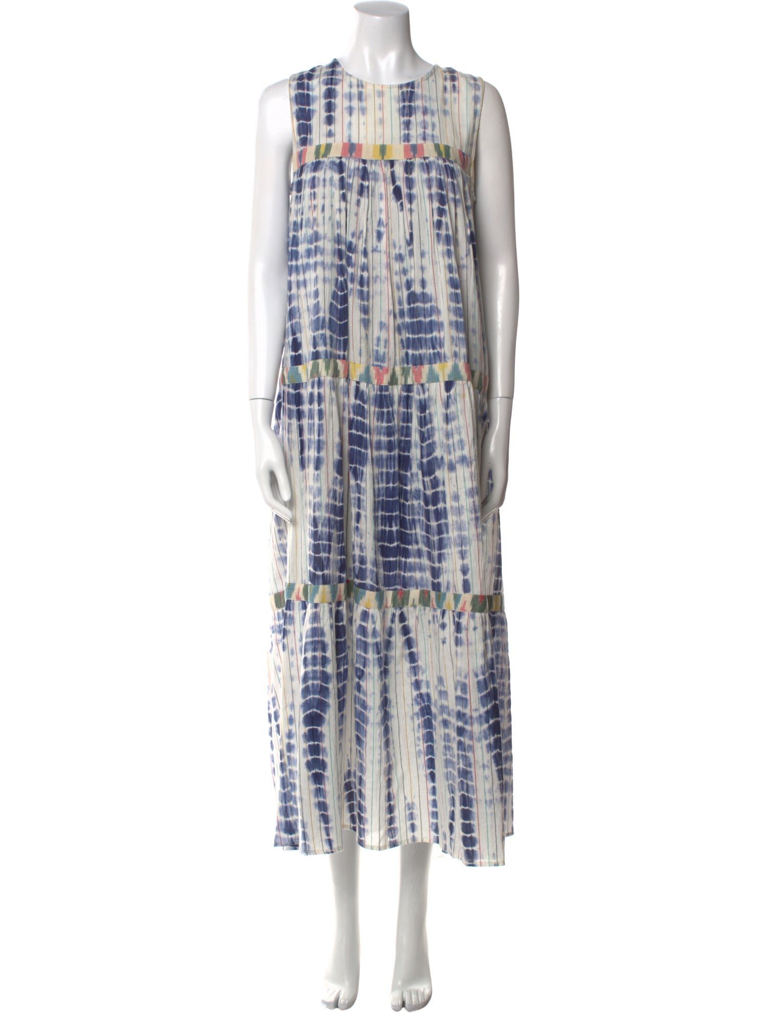 Warm Tie-Dye Print Long Dress