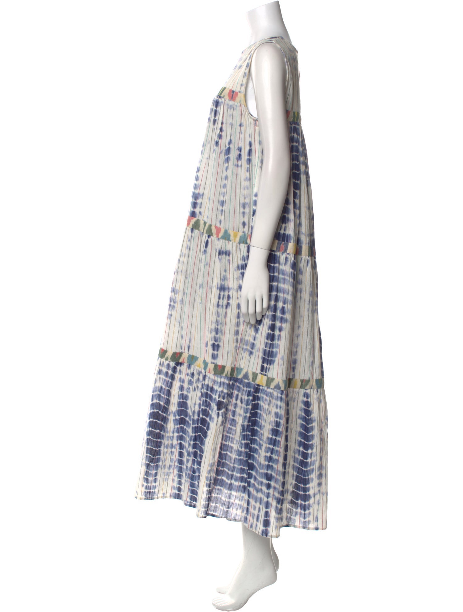 Warm Tie-Dye Print Long Dress