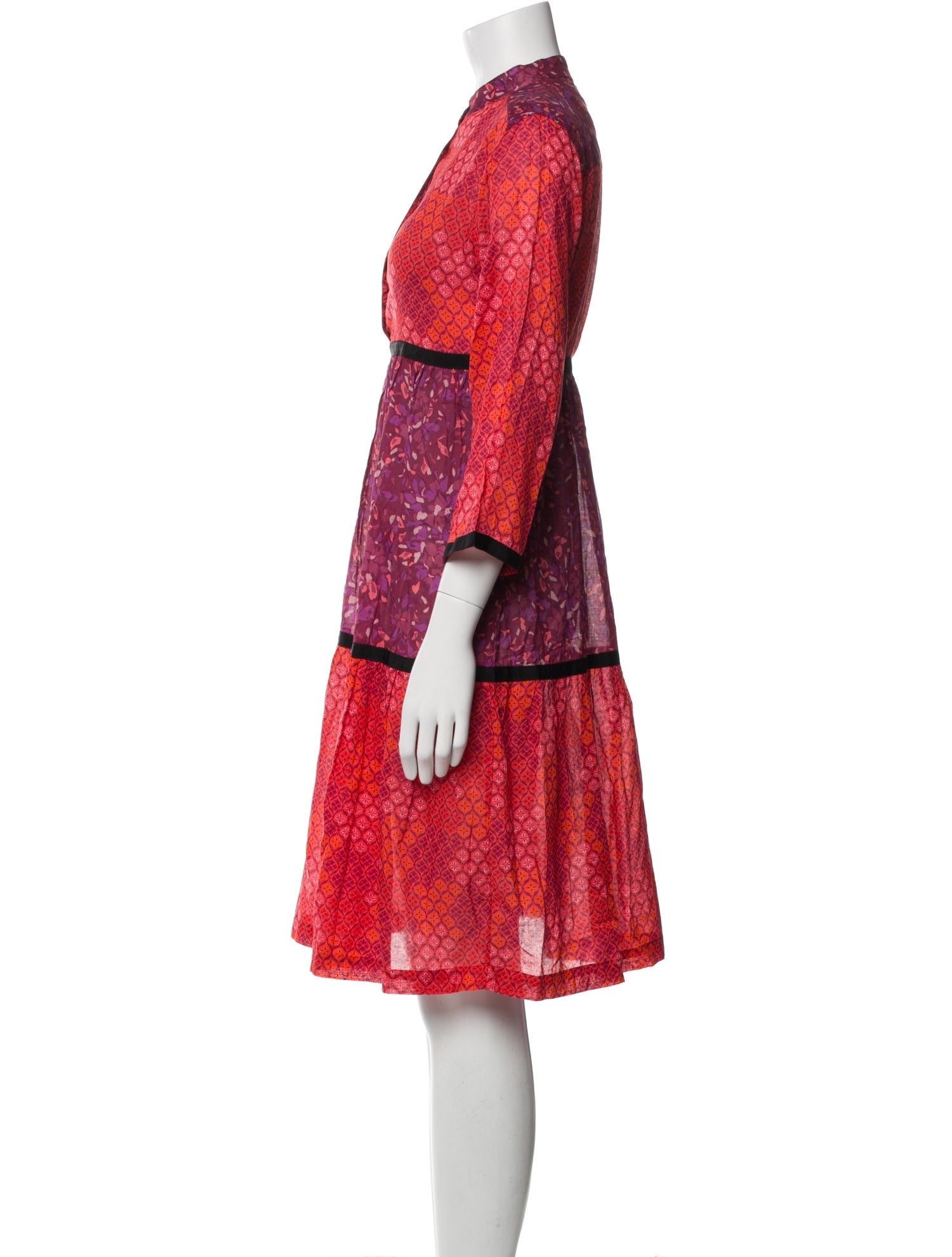 Warm Printed Knee-Length Dress