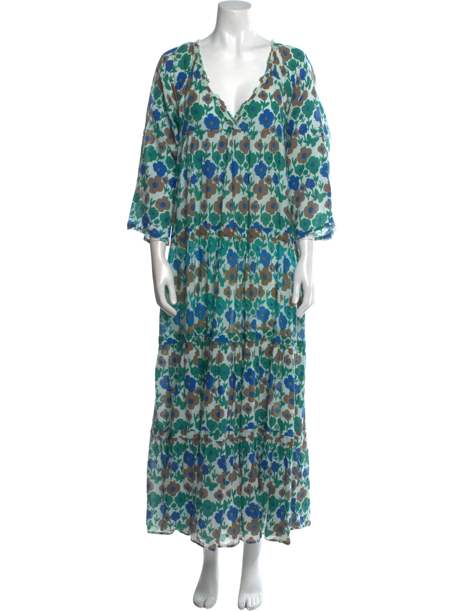 Warm Floral Print Long Dress