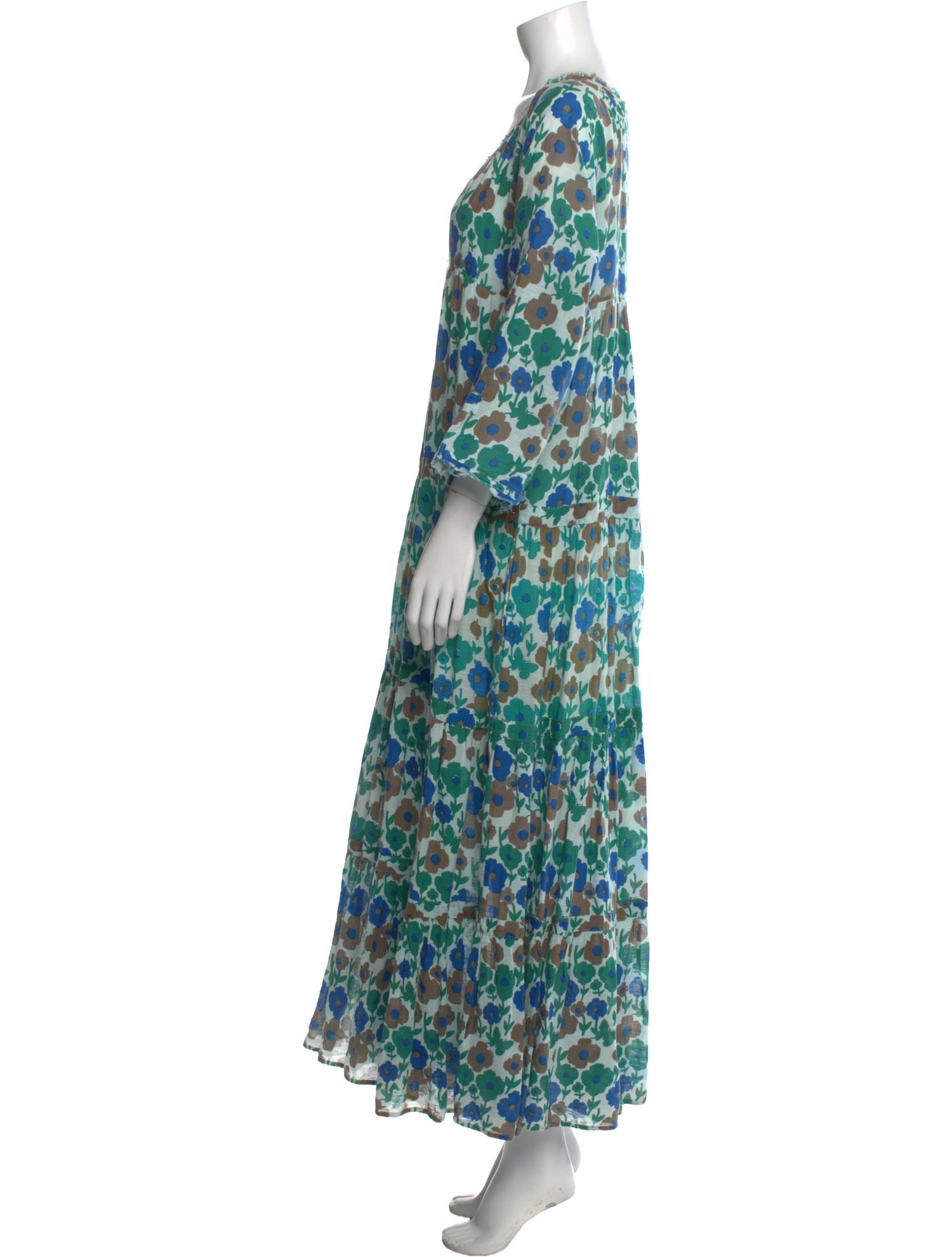 Warm Floral Print Long Dress
