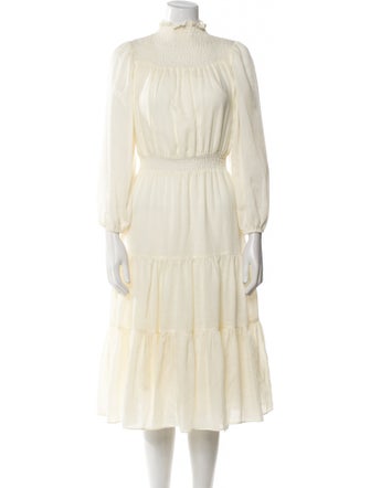 Warm Mock Neck Midi Length Dress