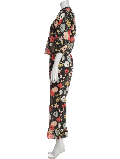 Warm Floral Print Pant Set