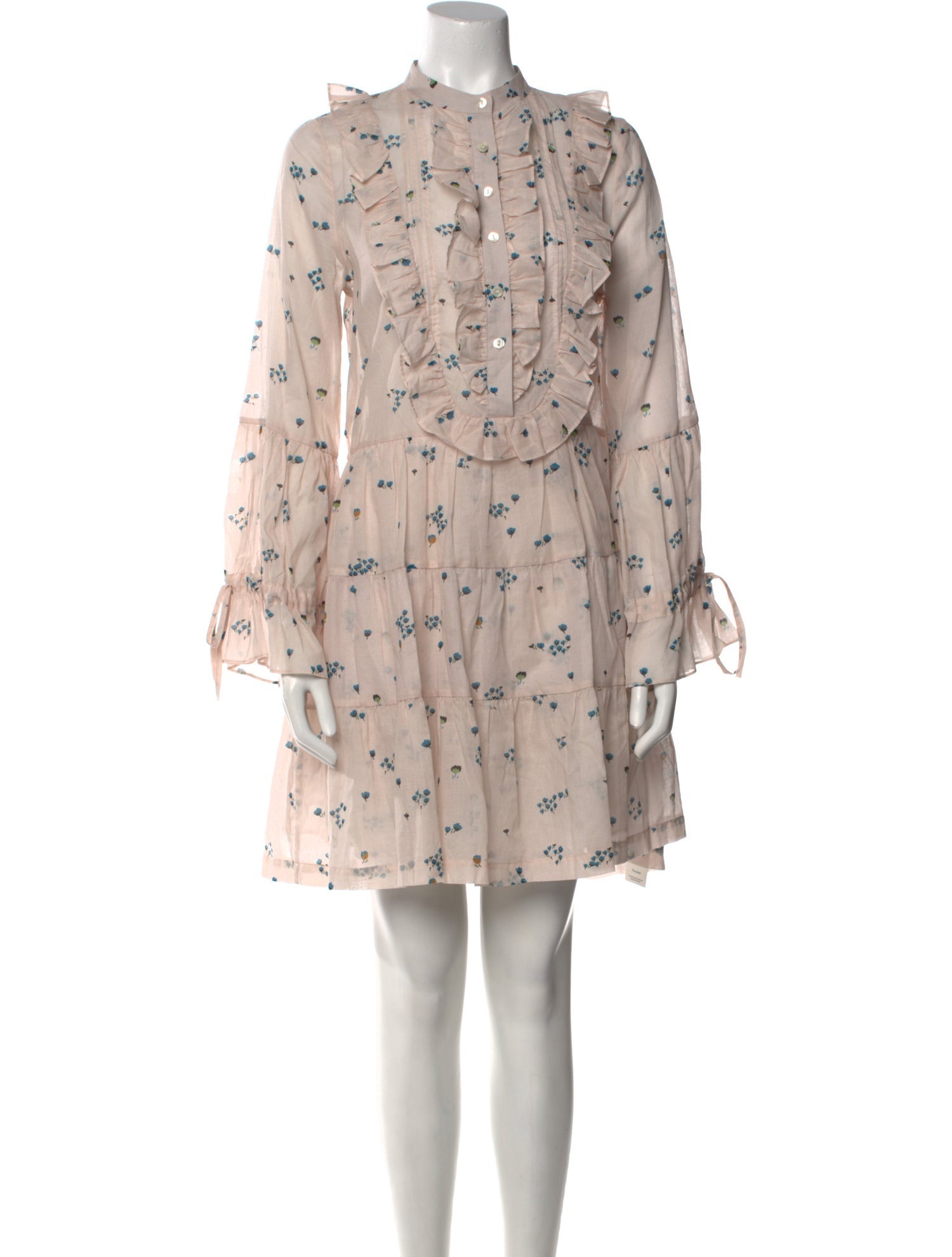 Warm Floral Print Mini Dress