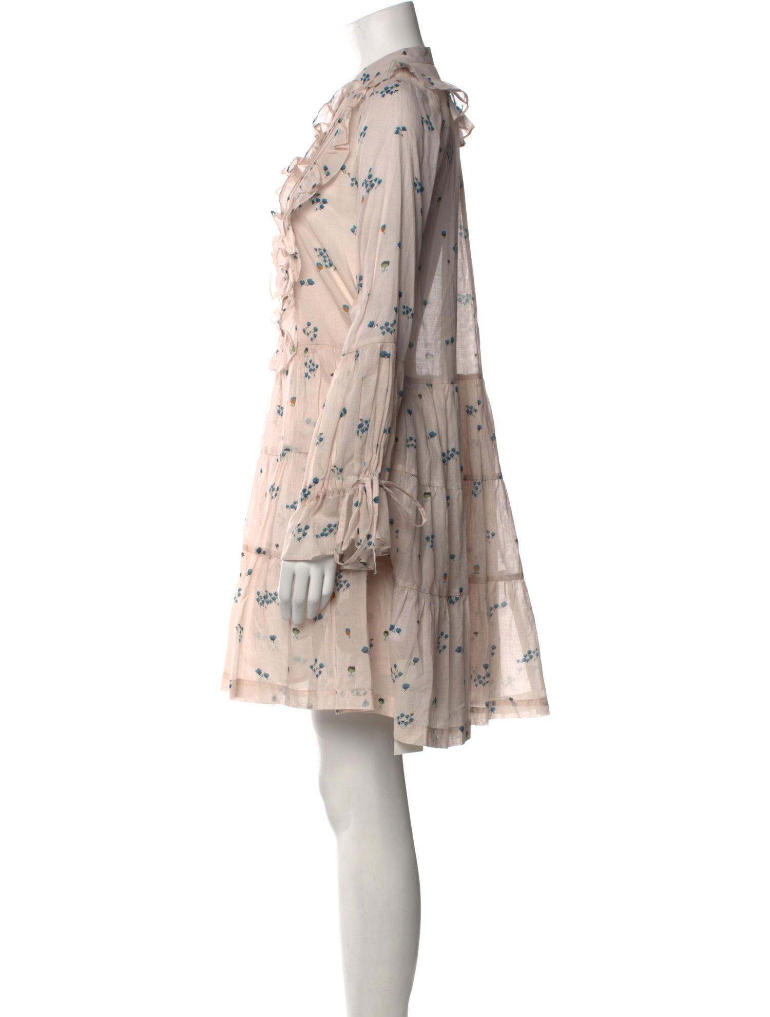 Warm Floral Print Mini Dress