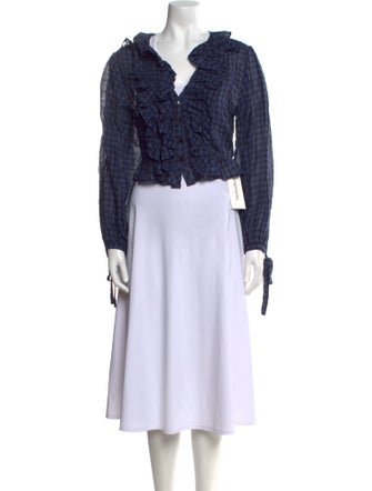 Warm Plaid Print V-Neck Crop Top