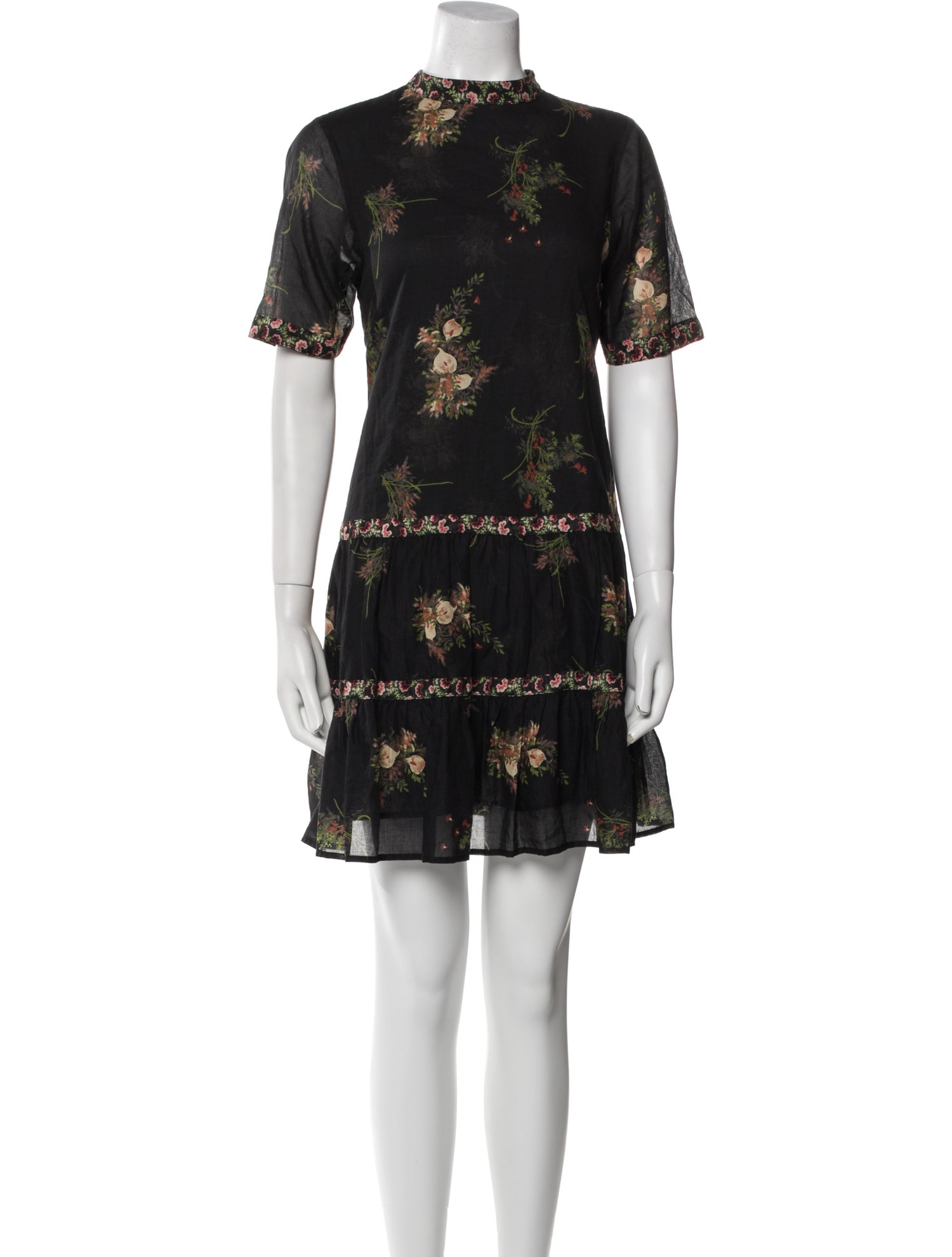 Warm Floral Print Mini Dress