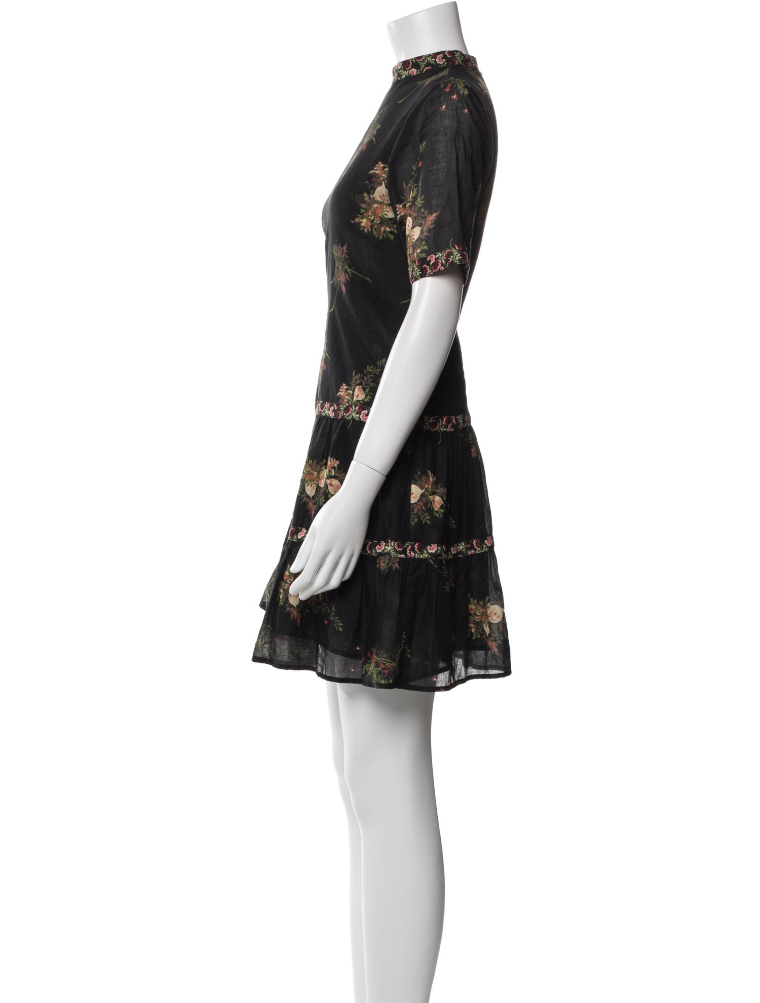 Warm Floral Print Mini Dress