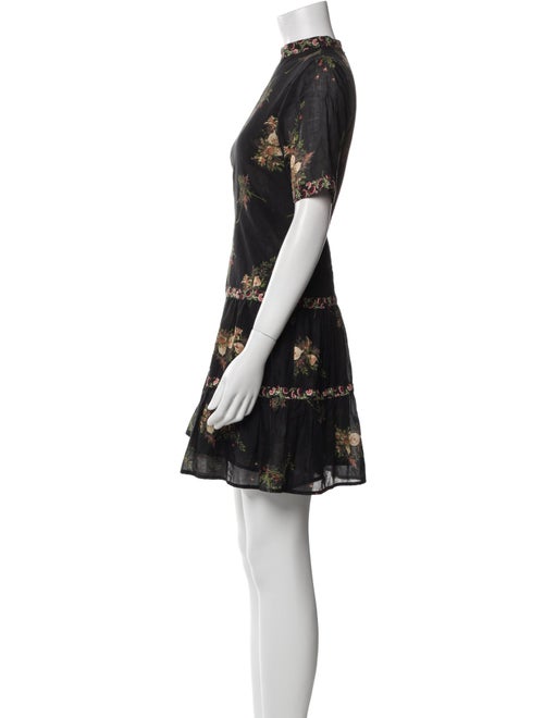 Warm Floral Print Mini Dress