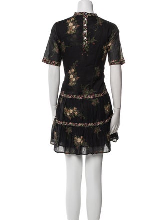 Warm Floral Print Mini Dress