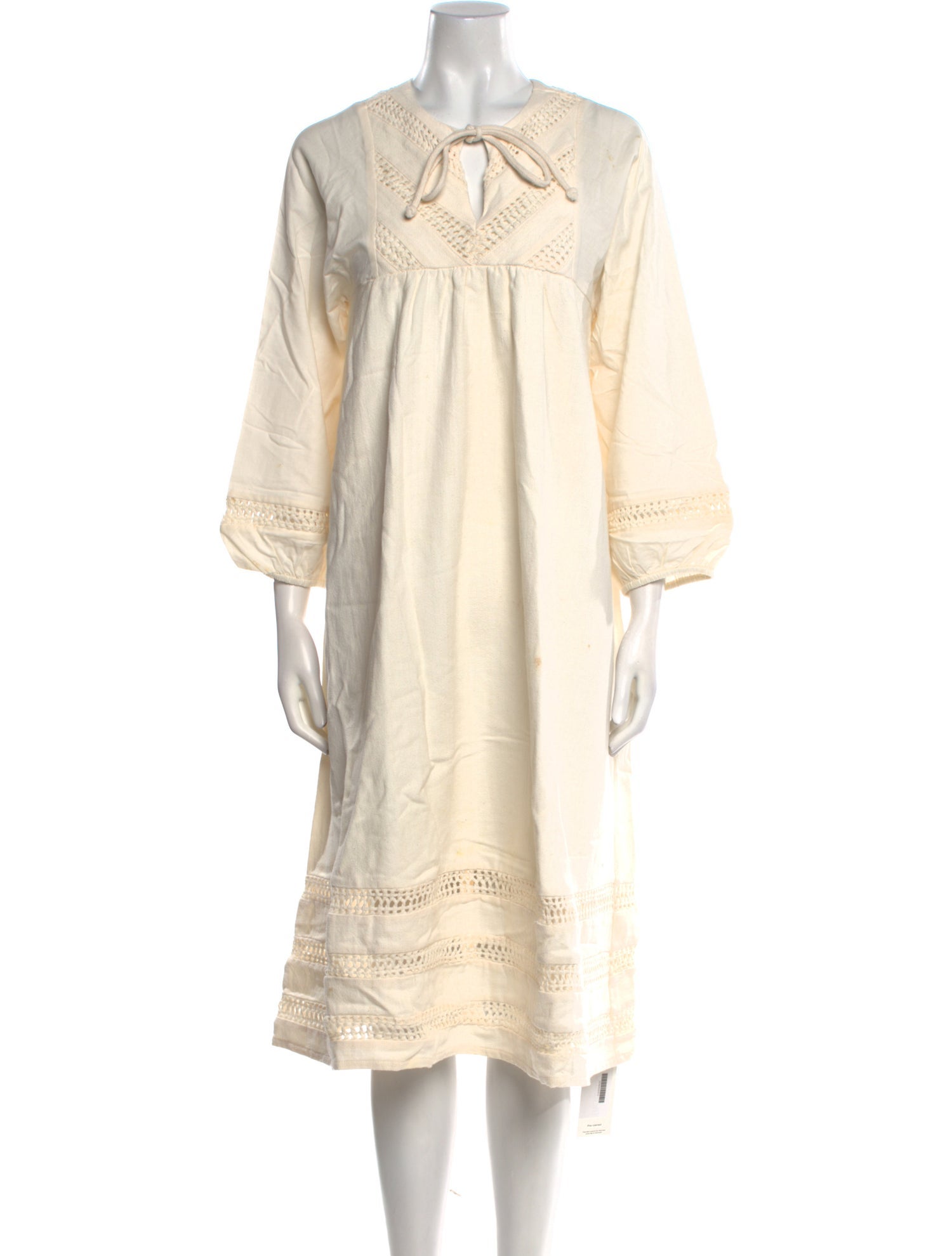 Warm Crew Neck Midi Length Dress