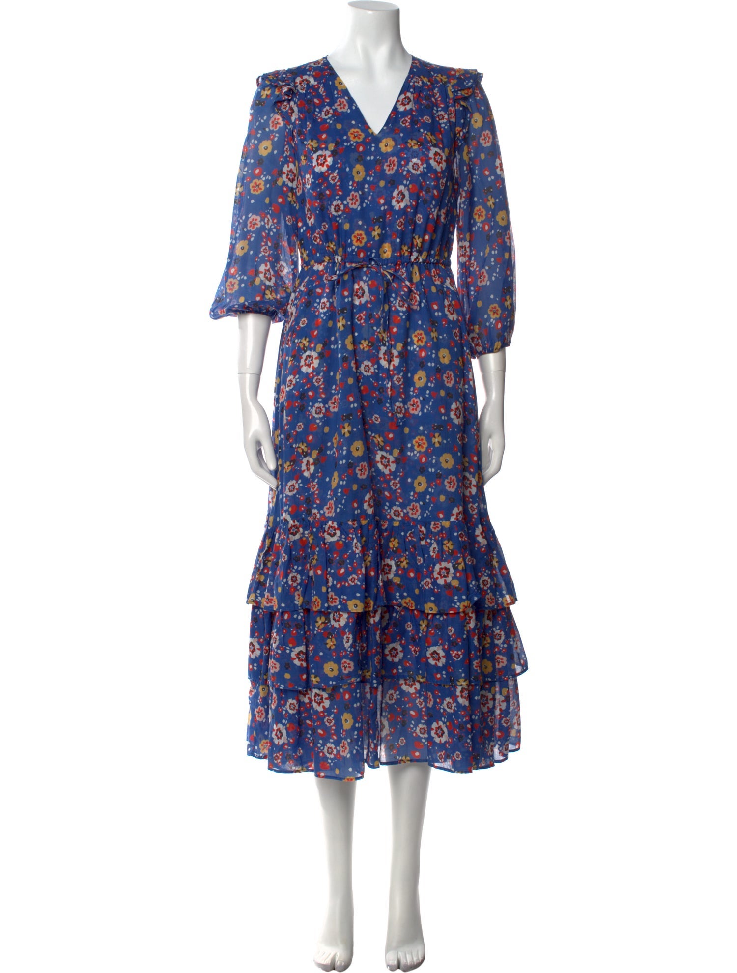 Warm Floral Print Long Dress