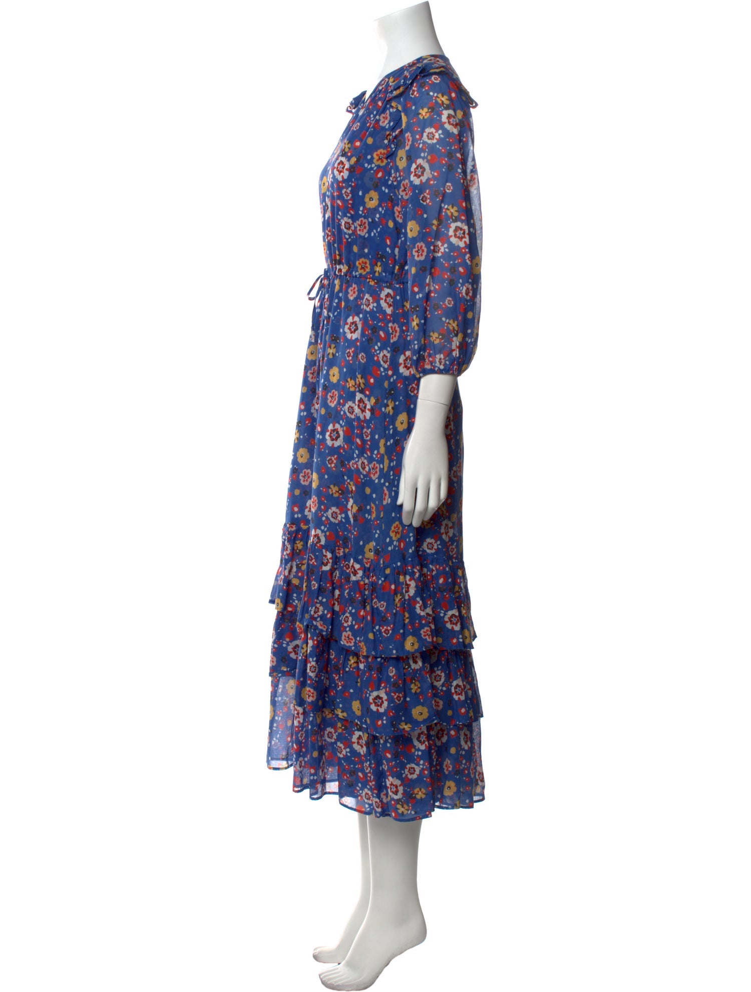 Warm Floral Print Long Dress