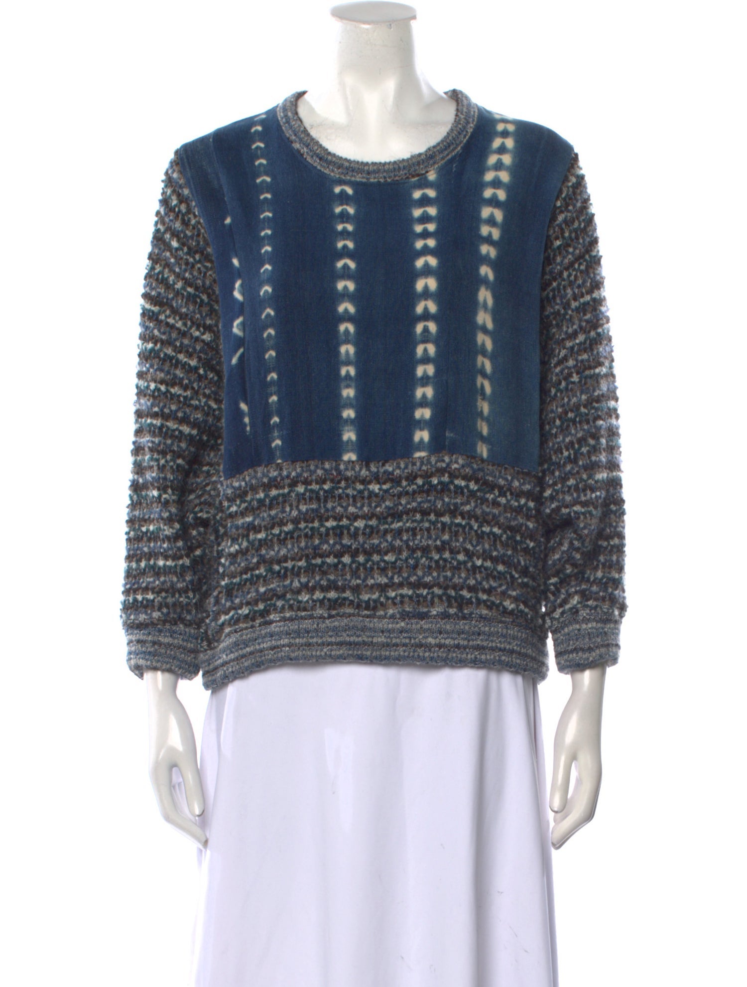 Warm Striped Scoop Neck Sweater