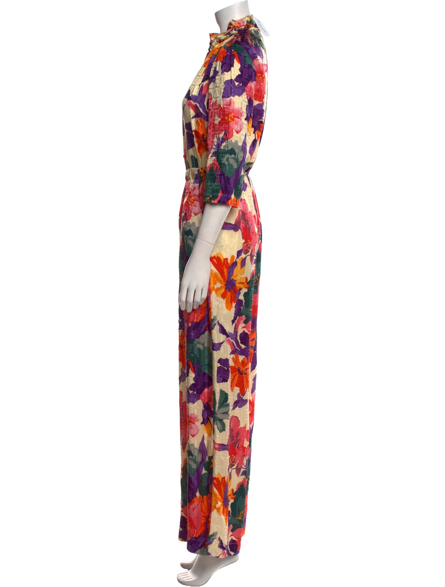 Warm Silk Floral Print Jumpsuit