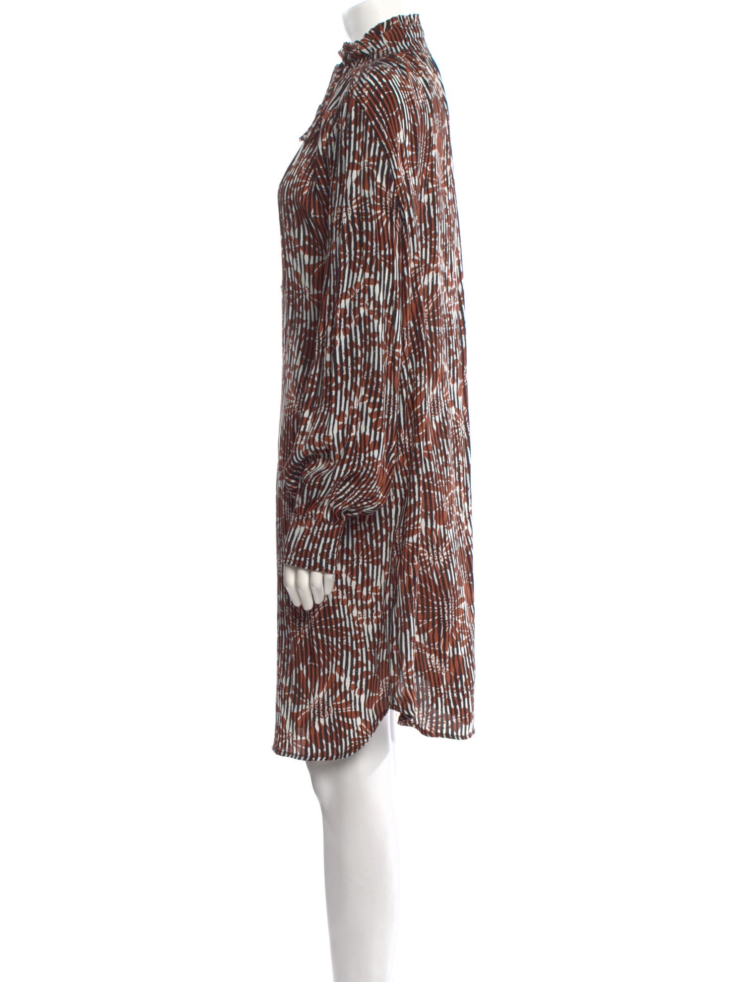 Warm Printed Knee-Length Dress