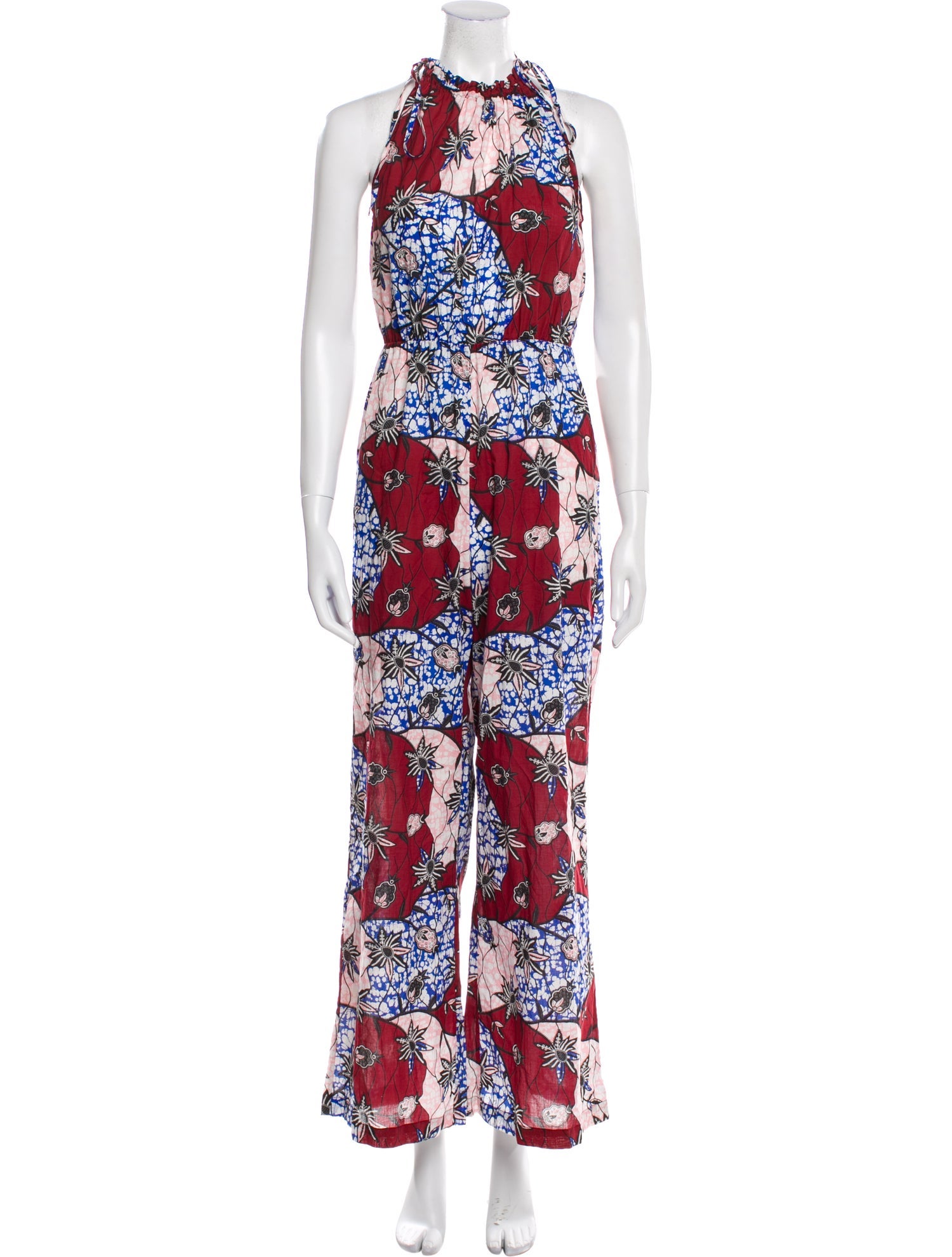 Warm Printed Cowl Neck Jumpsuit