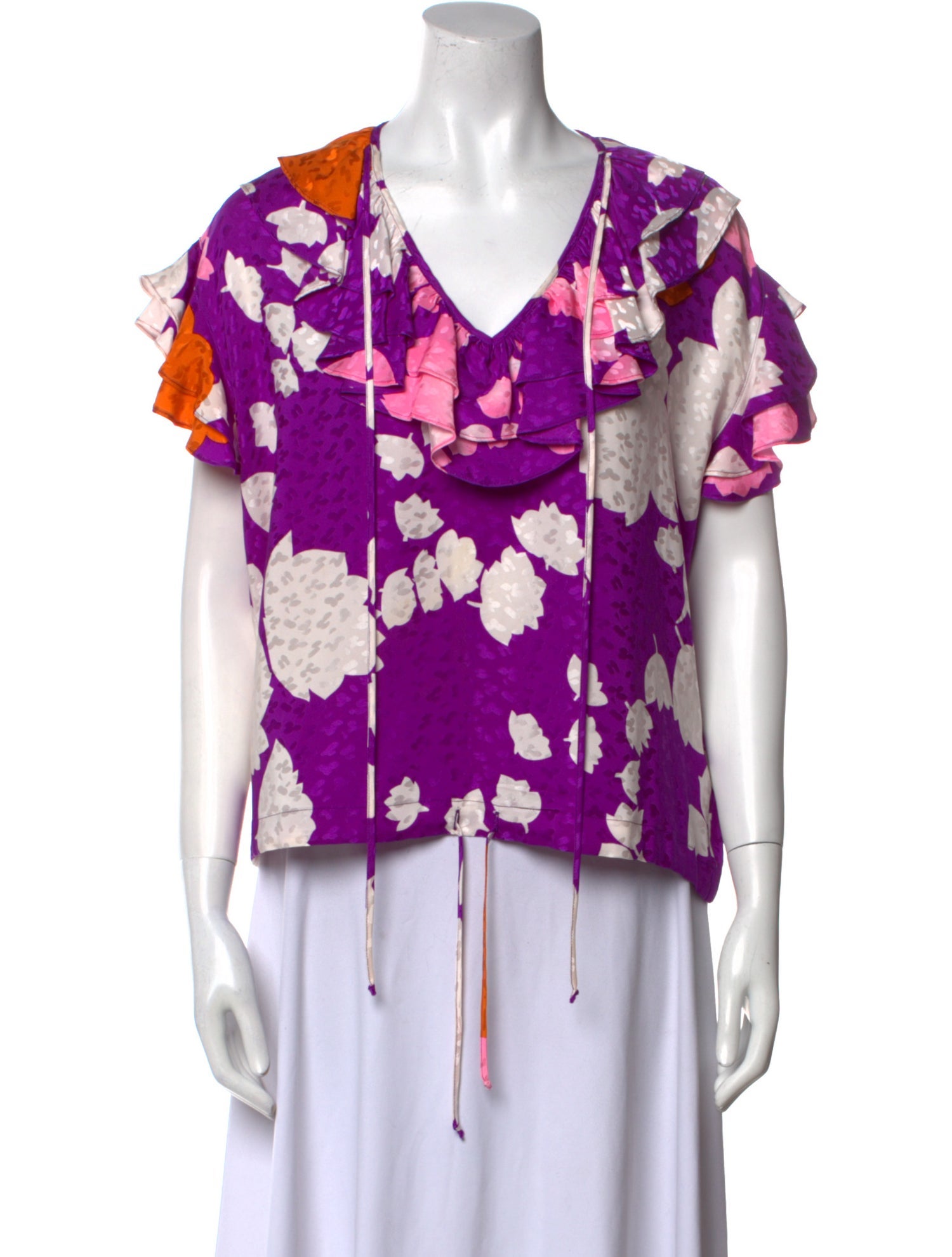Warm Silk Floral Print Blouse