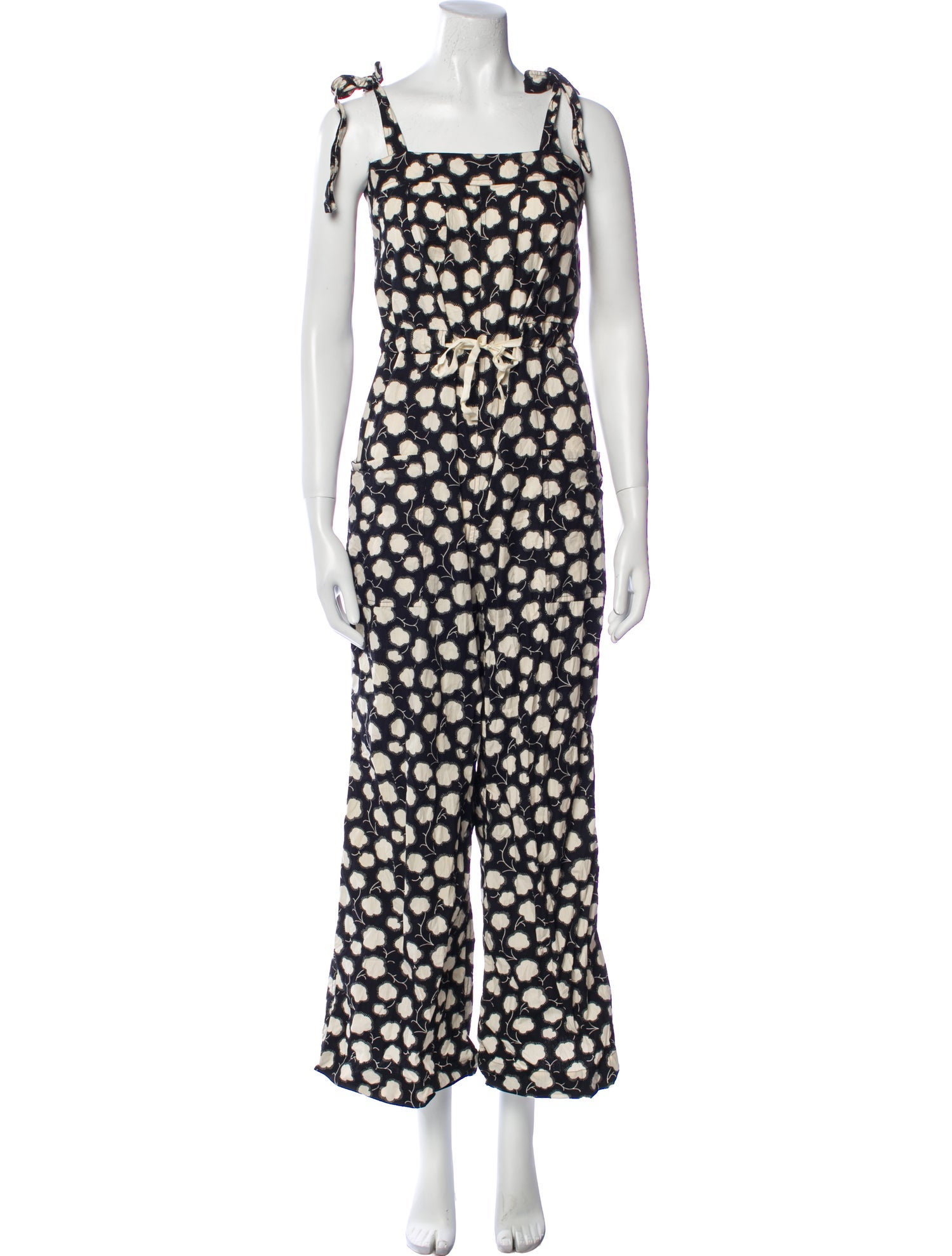 Warm Printed Square Neckline Jumpsuit