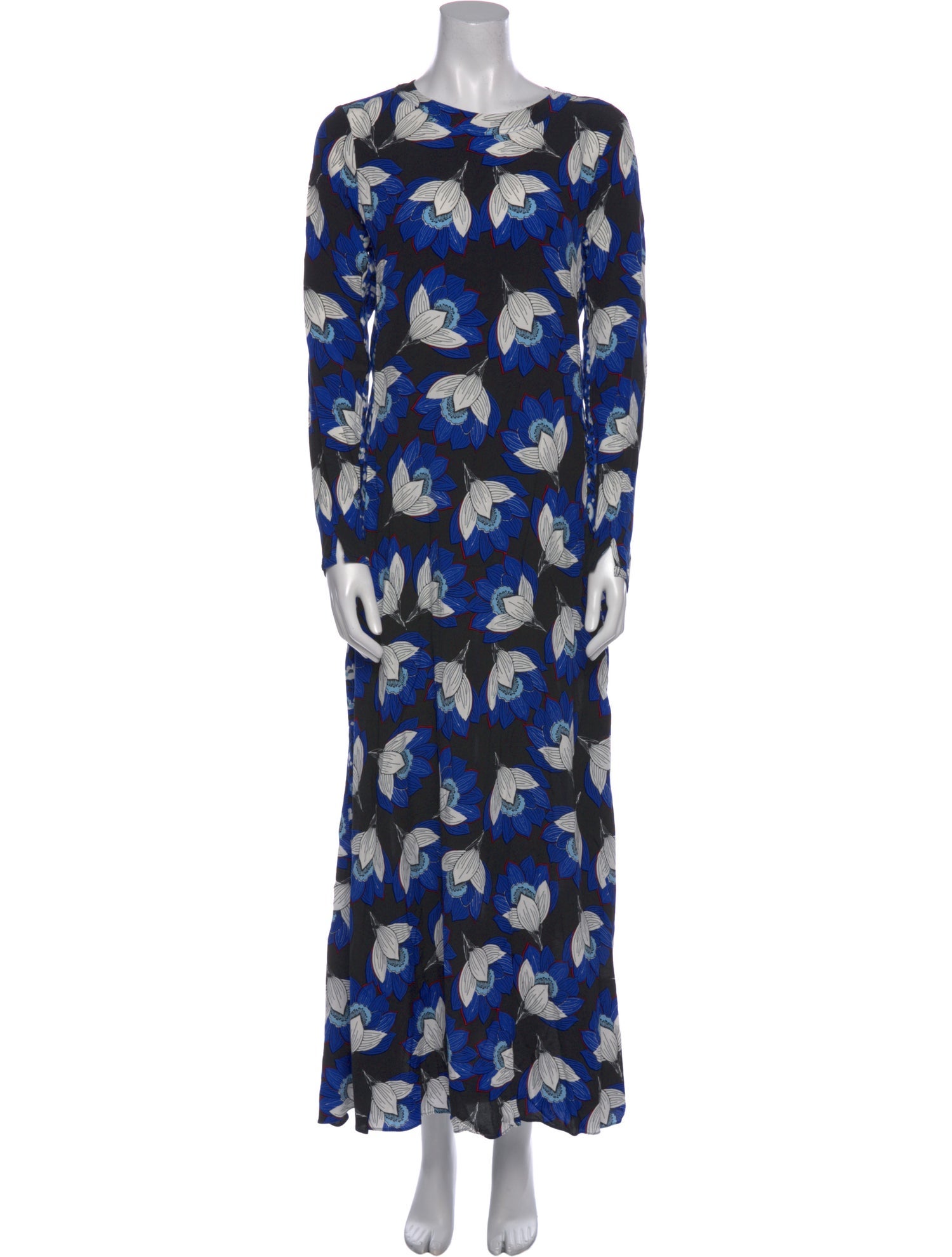 Warm Floral Print Long Dress