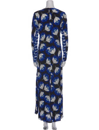 Warm Floral Print Long Dress