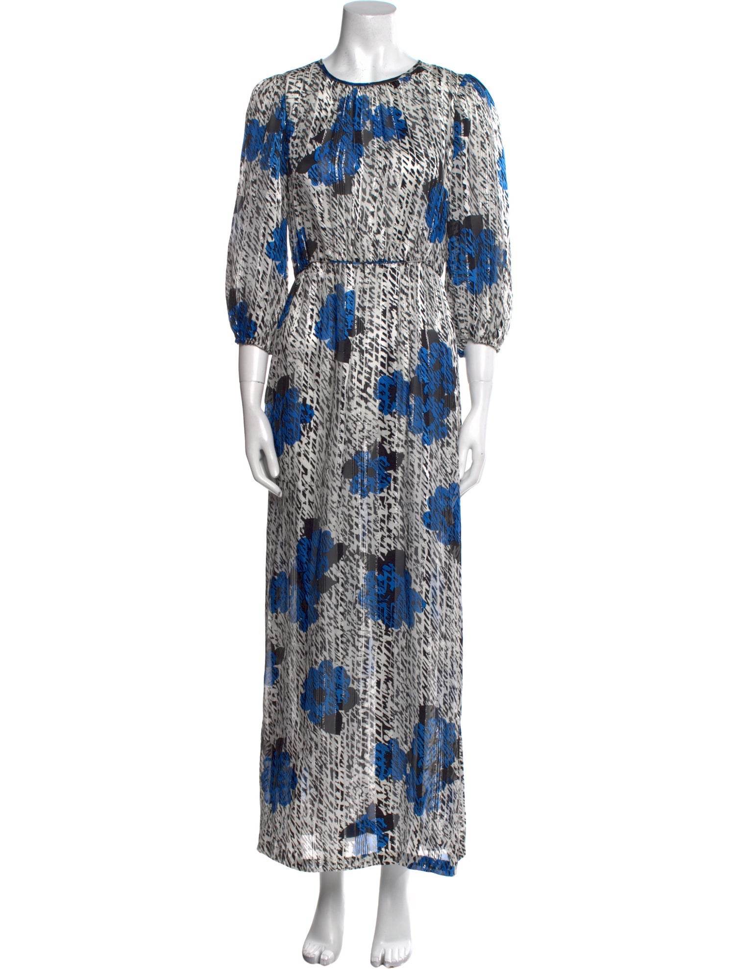 Warm Printed Midi Length Dress