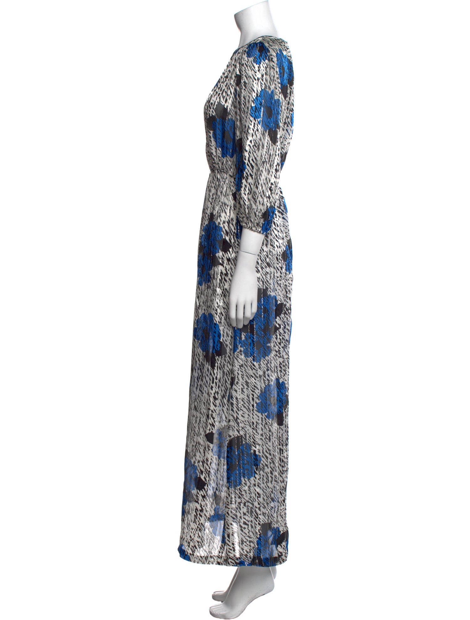 Warm Printed Midi Length Dress