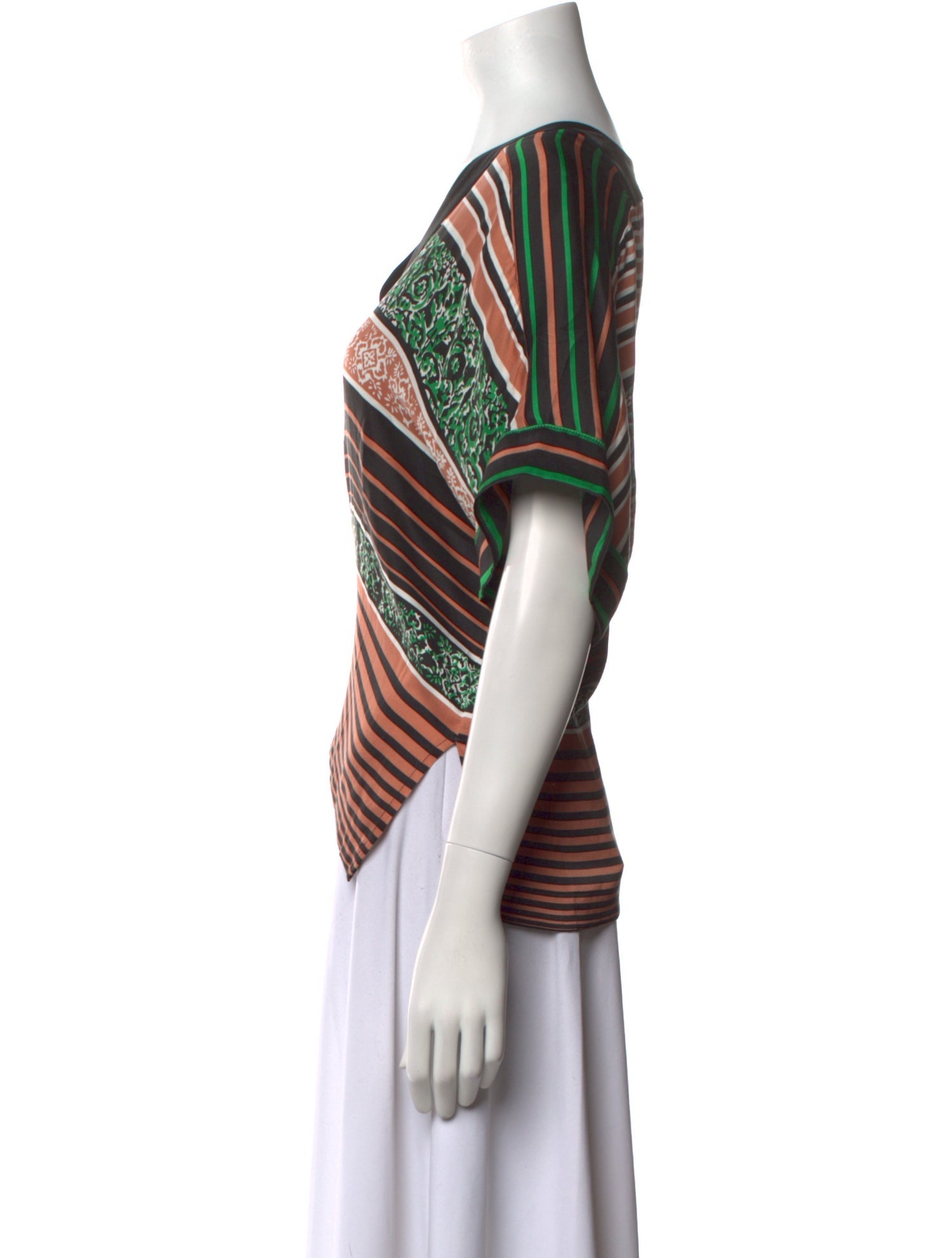 Warm Silk Striped Top