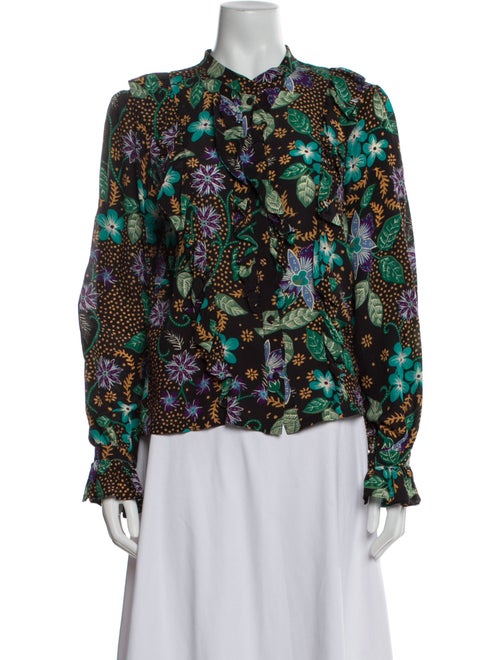 Warm Silk Floral Print Blouse