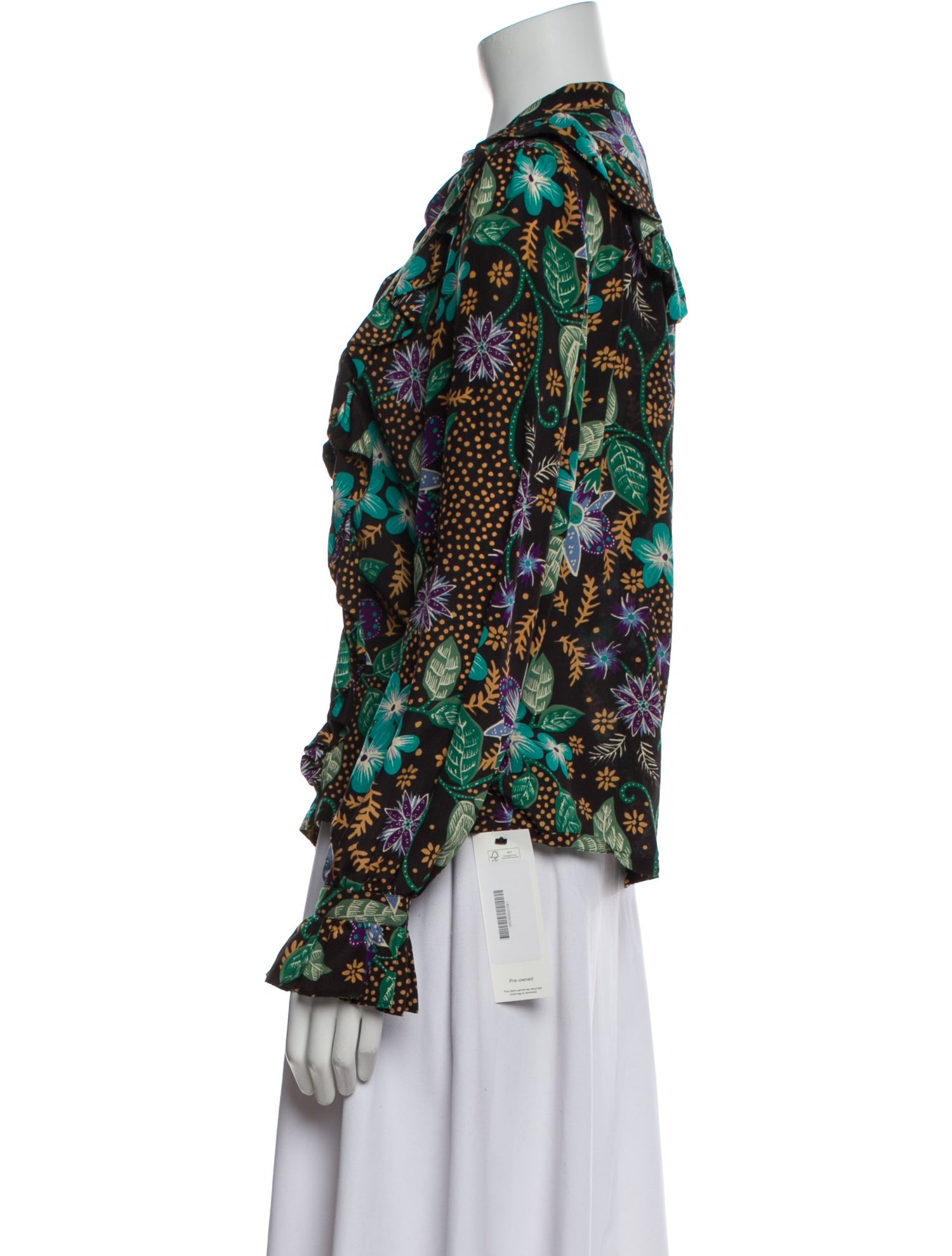 Warm Silk Floral Print Blouse